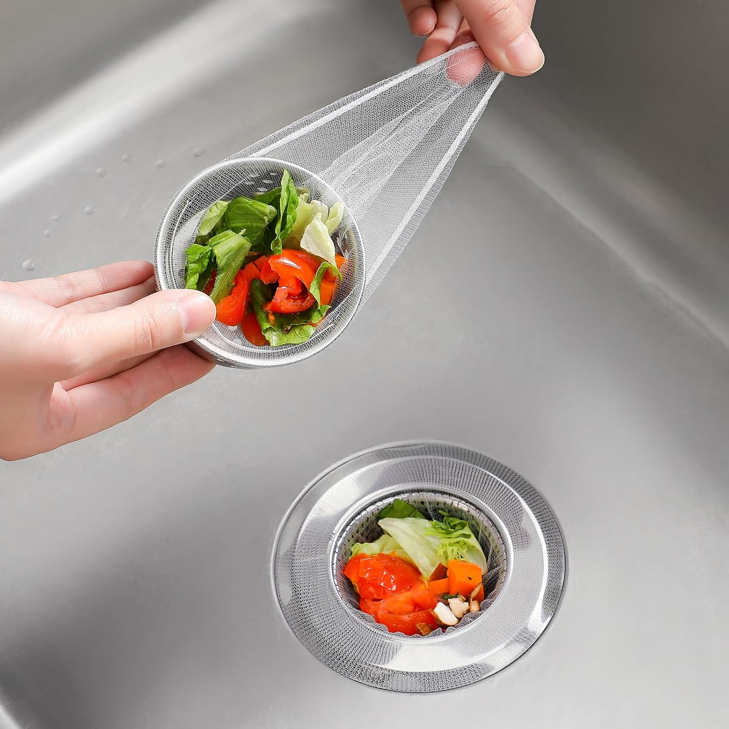 200Pcs Kitchen Sink Strainer Mesh Bag Anti-Clogging Disposable Sink Drain Covers