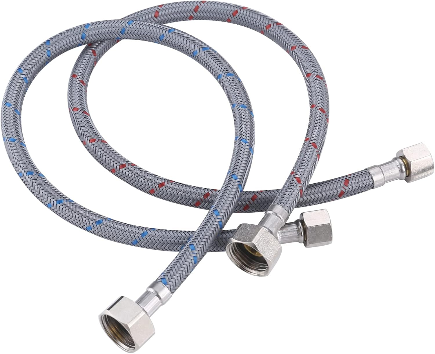 36”Length Faucet Hose Connects Bathroom Kitchen Sink to Water Supply Braided Nylon Supply Line with 3/8