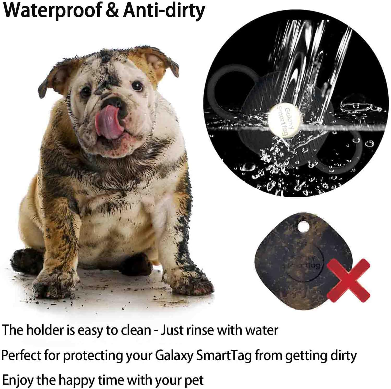 Dog Silicone Collar Holder for Samsung SmartTag/Smart Tag+Plus/Tile Mate, Com... - Picture 8 of 11