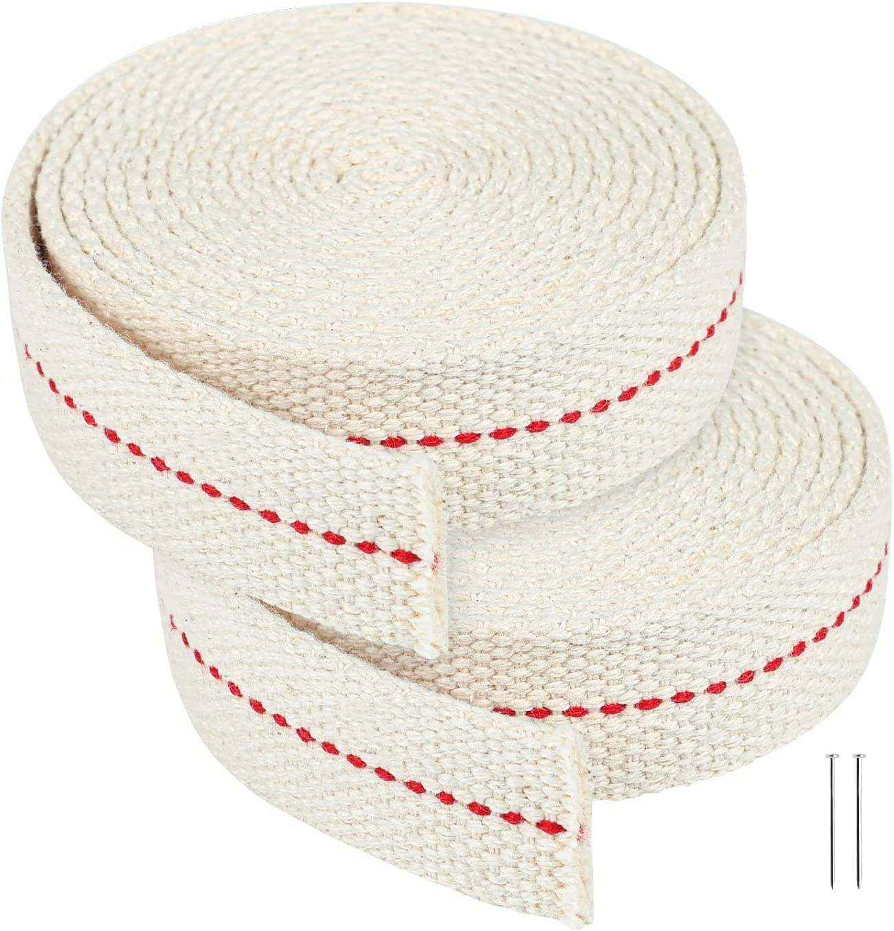 13 Feet/ 2 Rolls Cotton Oil Lamp Wick, 7/8 Inch Replacement Oil Lanterns Wick for Oil Lamps and Oil Burners