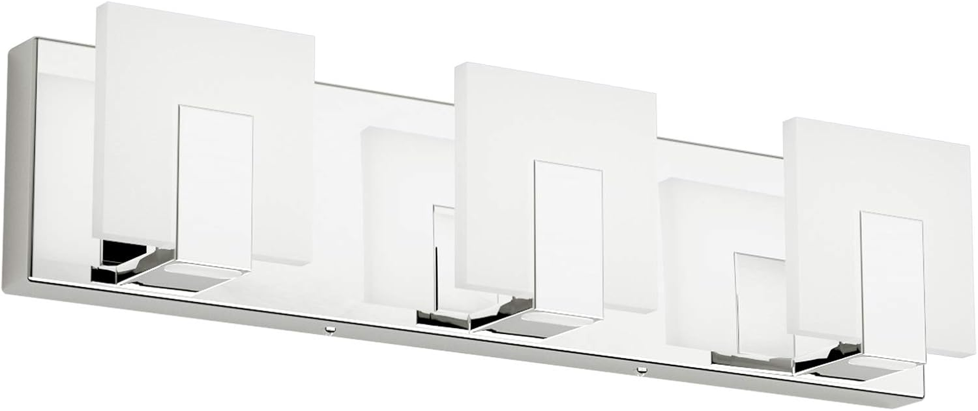 3 Lights Dimmable Modern LED Vanity Light for Bathroom Frosted White Acrylic Chrome up and down Bathroom Wall Light Fixtures over Mirror(White Light 6000K)