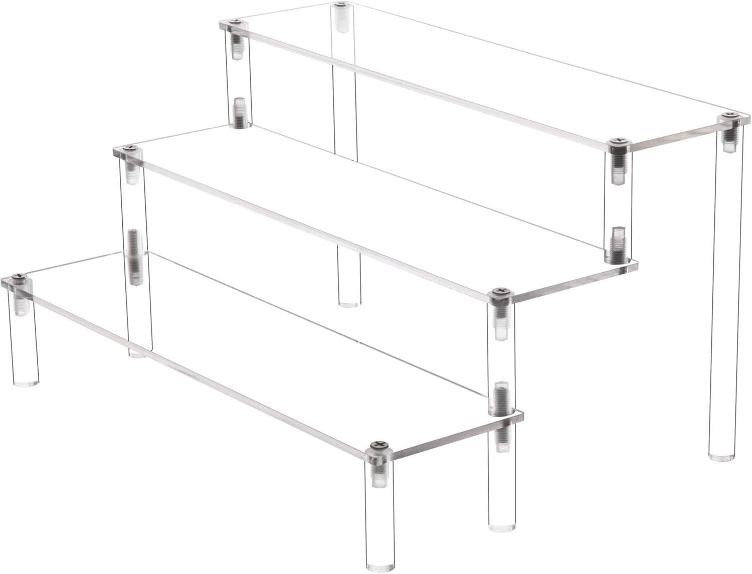 3 Steps Clear Acrylic Display Riser Cupcake Stand Display for Decoration and Organizer