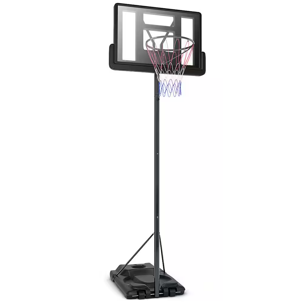 Height Adjustable Portable Basketball Hoop System Shatterproof Backboard Wheels 2 Nets