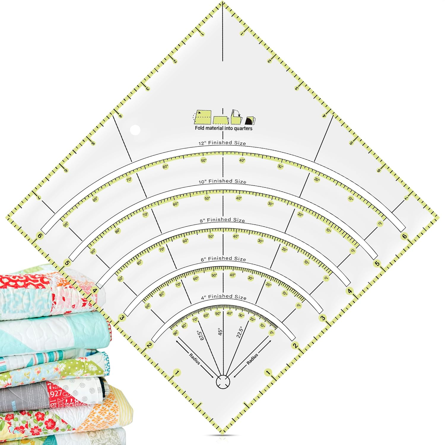 Acrylic Fabric Ruler - Multifunctional Curve & Square Ruler for Quilting & Sewing