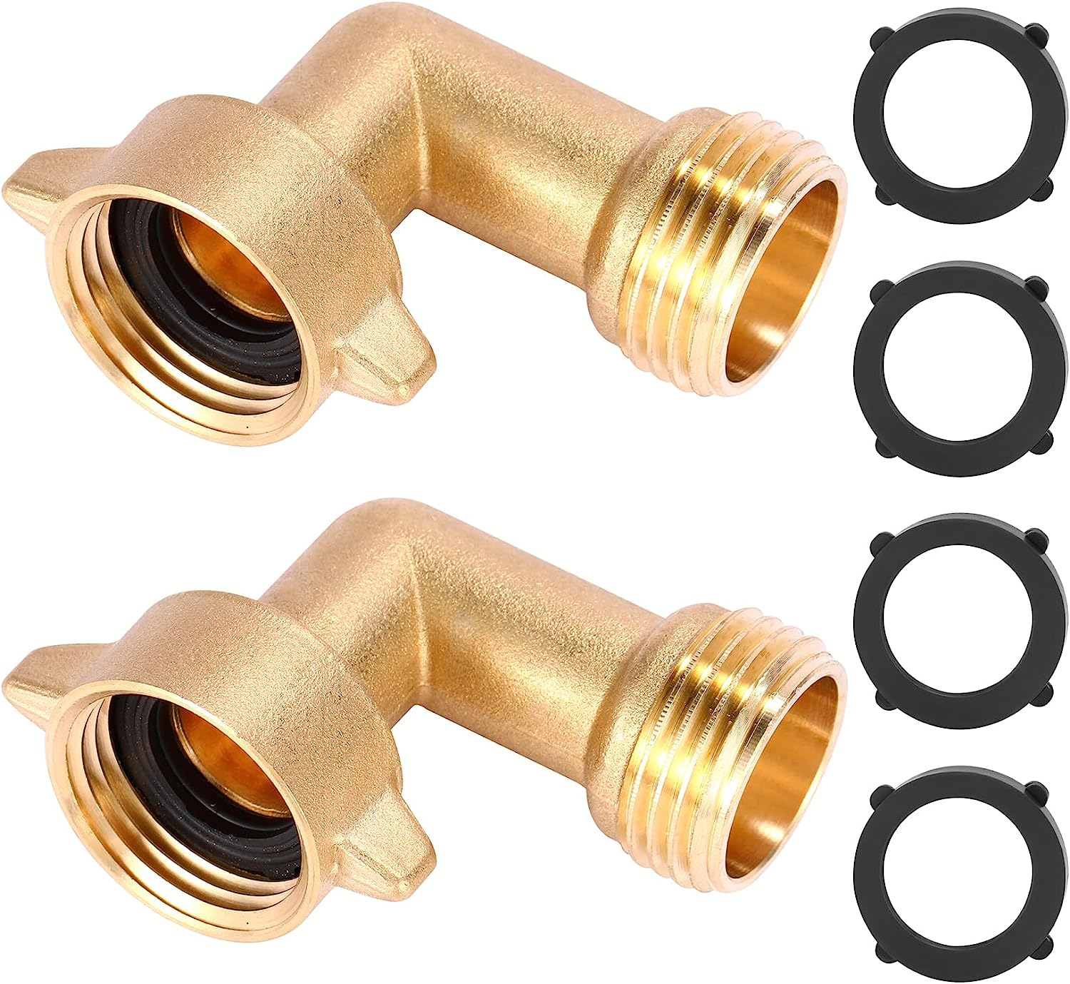 2 Pack Garden Hose Elbow Connector 90 Degree, 3/4