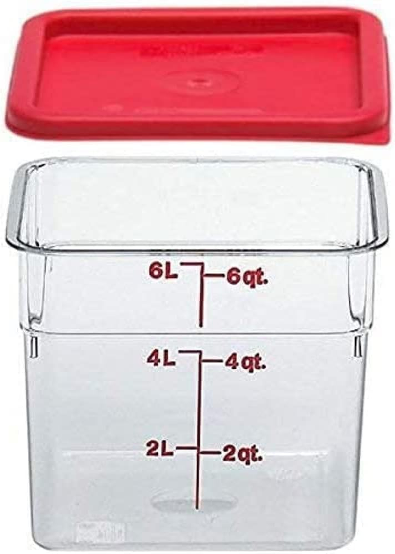 6SFSCW135 Camsquare Food Container, 6-Quart, Polycarbonate, Clear, NSF with Lid