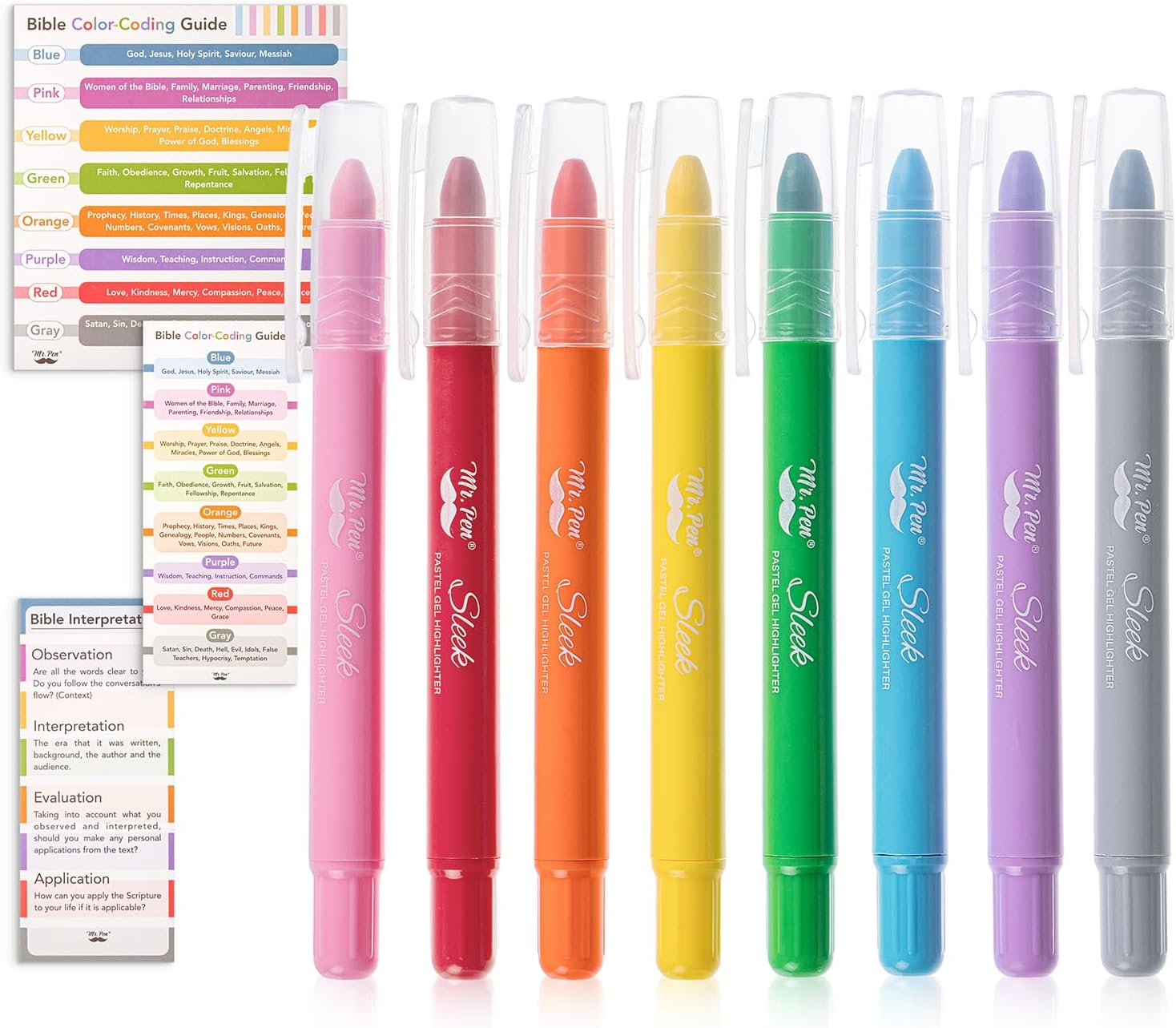 Mr. Pen- Gel Highlighter, 8 Pack, Assorted Colors, Bible Highlighters No Bleed 