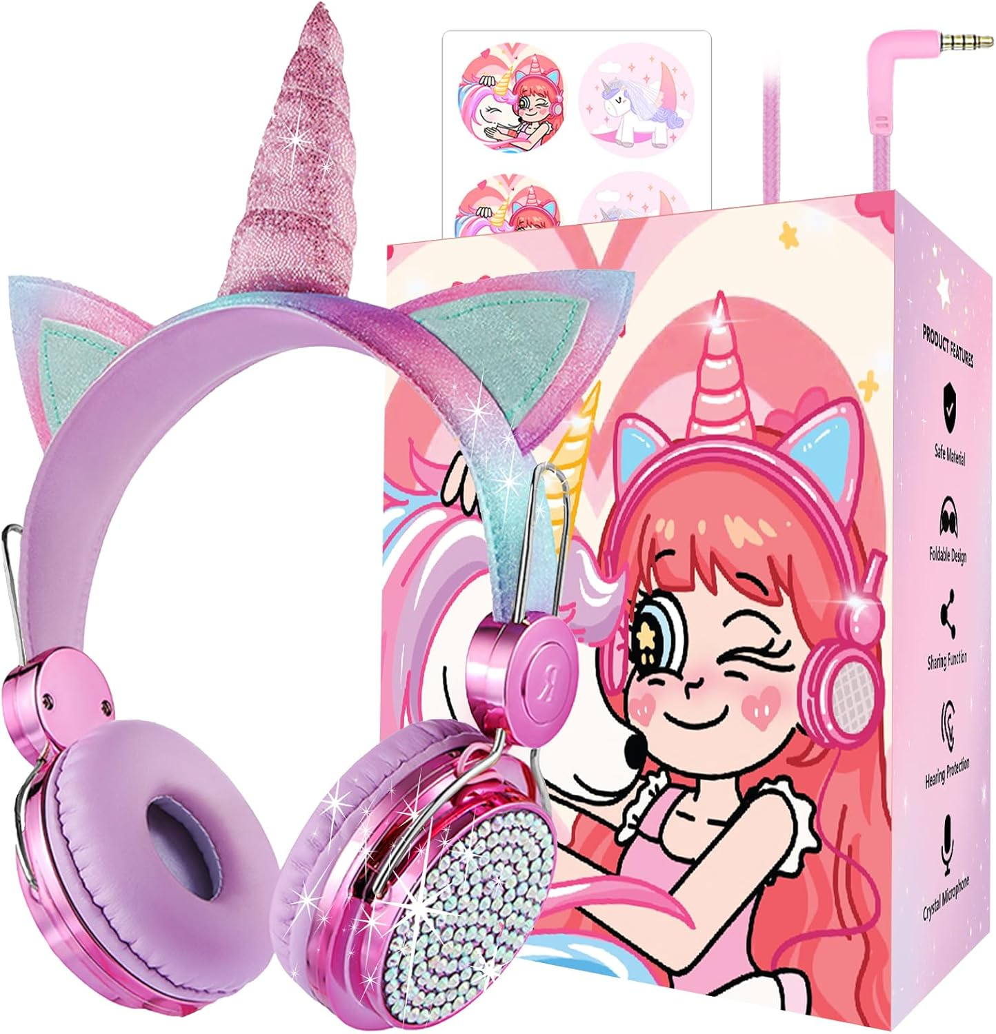 Auriculares Para Niñas Audifonos Bluetooth De Unicornio