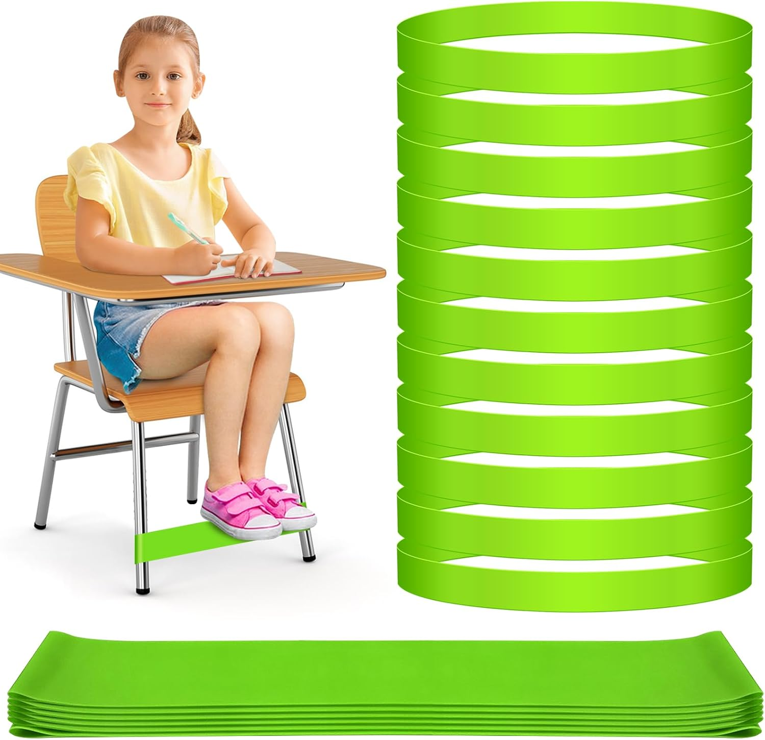 6 Pack Chair Bands for Kids with Fidgety Feet, ADHD Tools for Kids, ROOKEA Se... - Picture 25 of 28