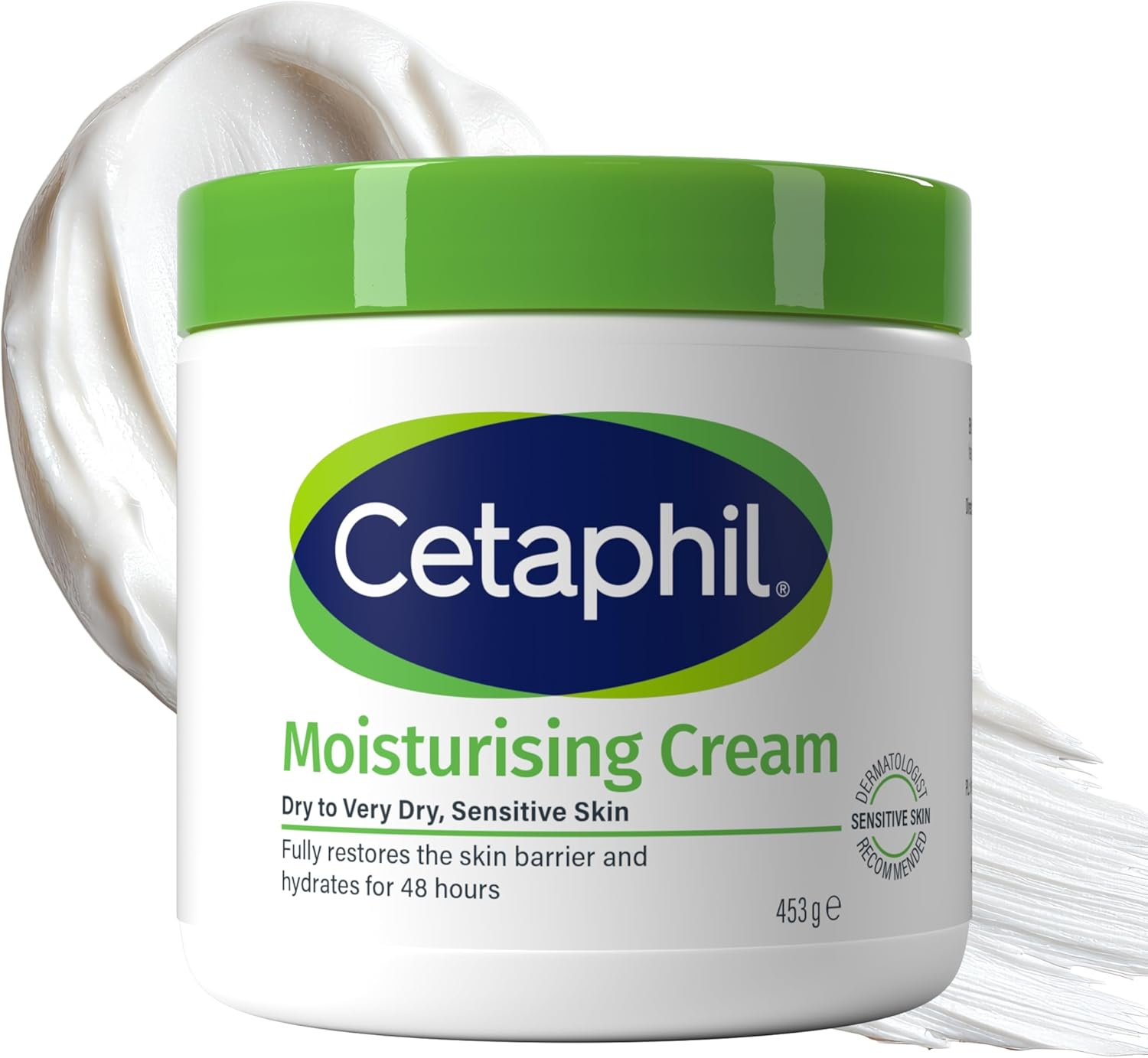 Cetaphil Body Moisturiser, 453G, Moisturising Cream for Dry to Very Dry, Sensitive Skin, with Niacinamide & Vitamin E, Packaging May Vary
