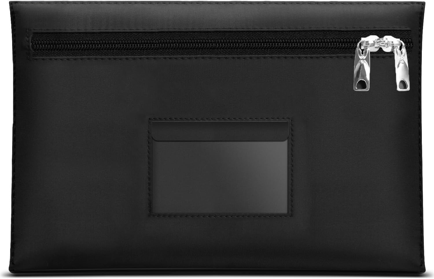 Lockable bank bag large 12.2x8.2 Inches s with zipper locking bank deposit bags with Dual zipper safe Lockable deposit bag Cash Bag  for cash(1,black,Medium)