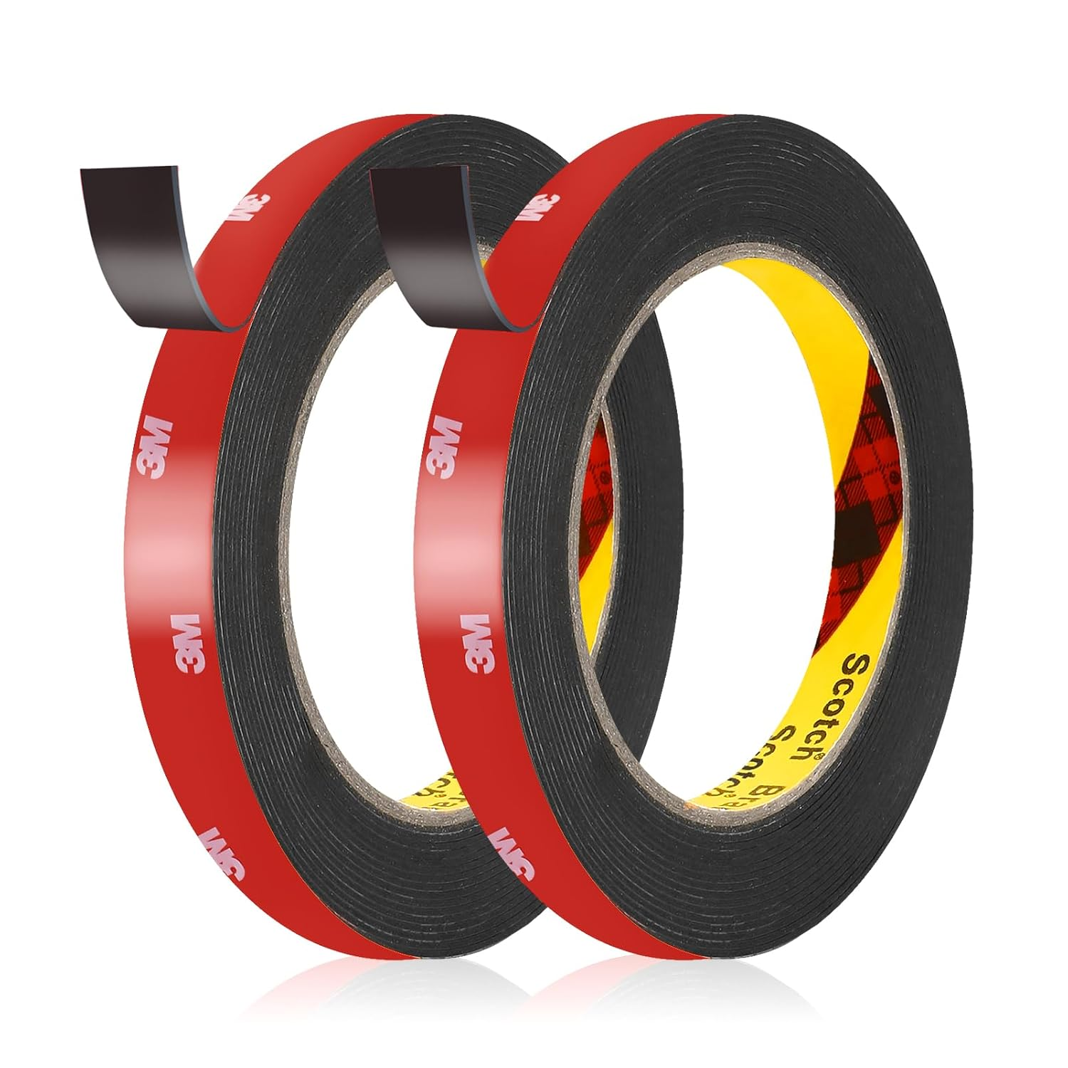 2 Rolls Double Sided Tape Heavy Duty 0.5IN X 16.5FT Two Sided Mounting Tape Wat