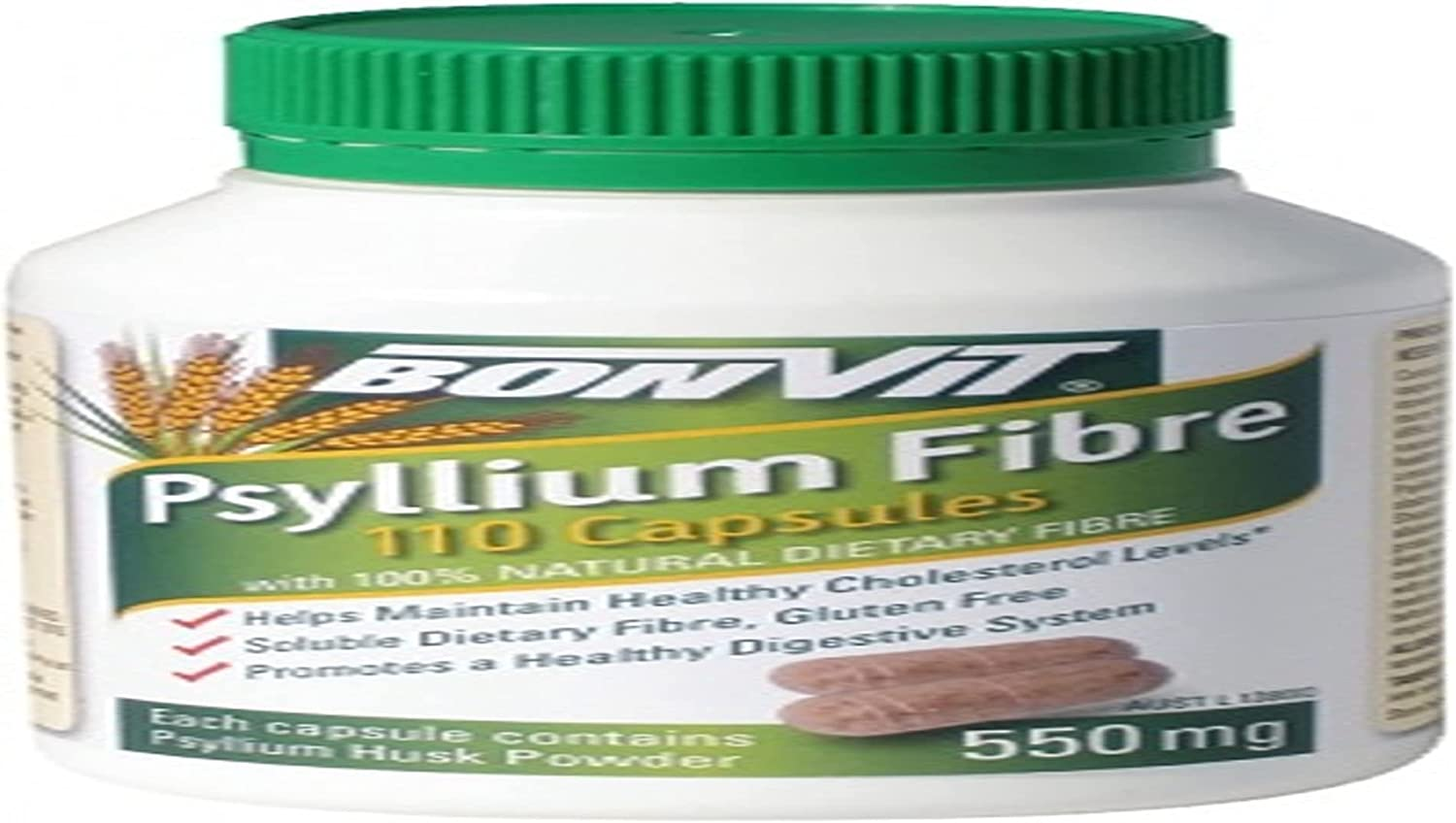 Bonvit 550mg Psyllium Fibre 180 Capsules - Picture 2 of 2