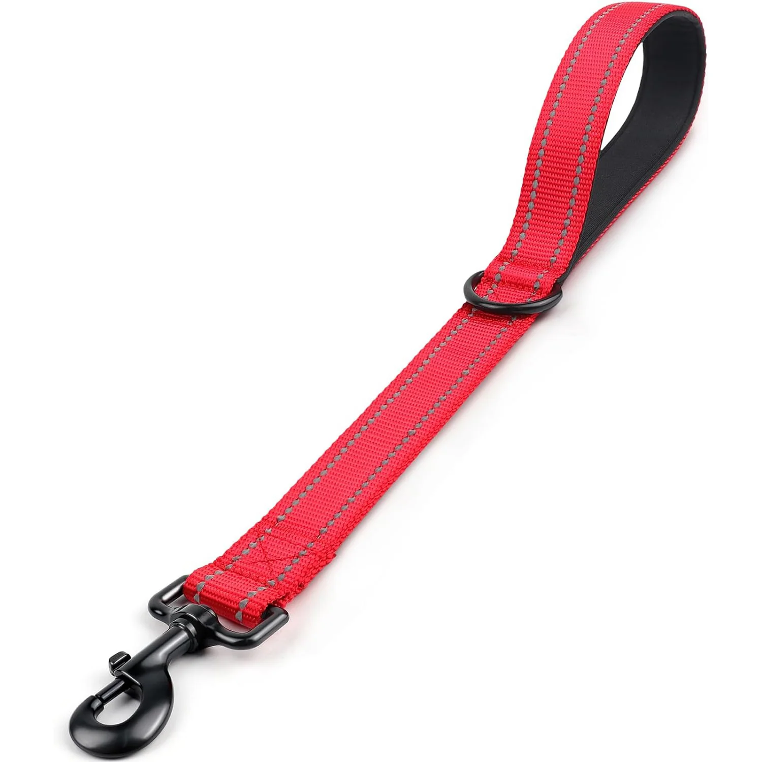 Short Dog Leash, Traffic Padded Handle, Heavy Duty Short Nylon Dog Lead for Training Control, Reflective Threads Pet Lea