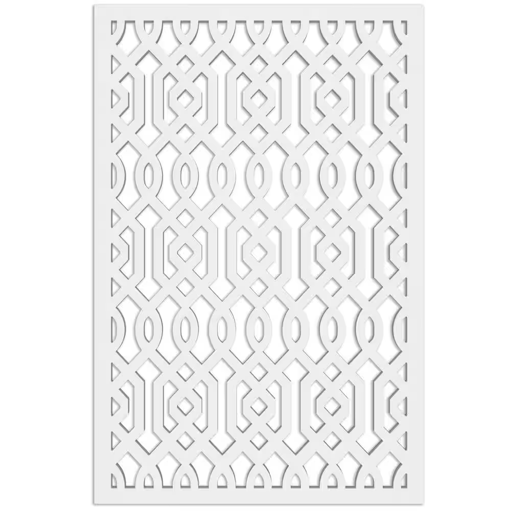 Azzaria 4 Ft. X 32 In. White Vinyl Decorative Screen Panel