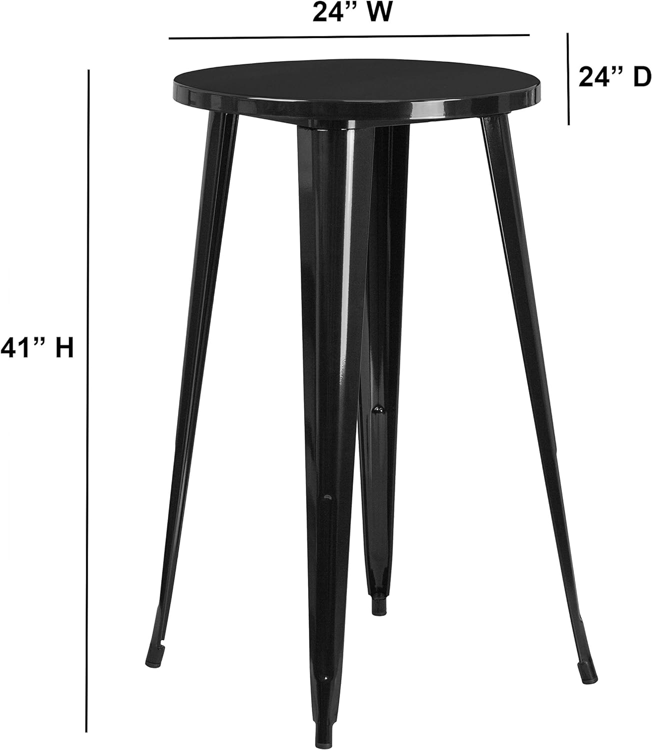 Flash Furniture Commercial Grade 24" Round Silver Metal Indoor-Outdoor Bar He... - Picture 3 of 7