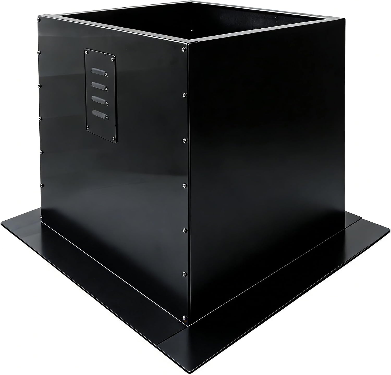 Roof Curb for Exhaust Fan, 19.5" Square X 20" High Flat Roof Curb, 18 Gauge Galvanized Steel, Heavy-Duty Support for Roof-Mounted Fans, with Vent Slots (Black Galvanized Steel, 19.5" X 19.5" X 20")