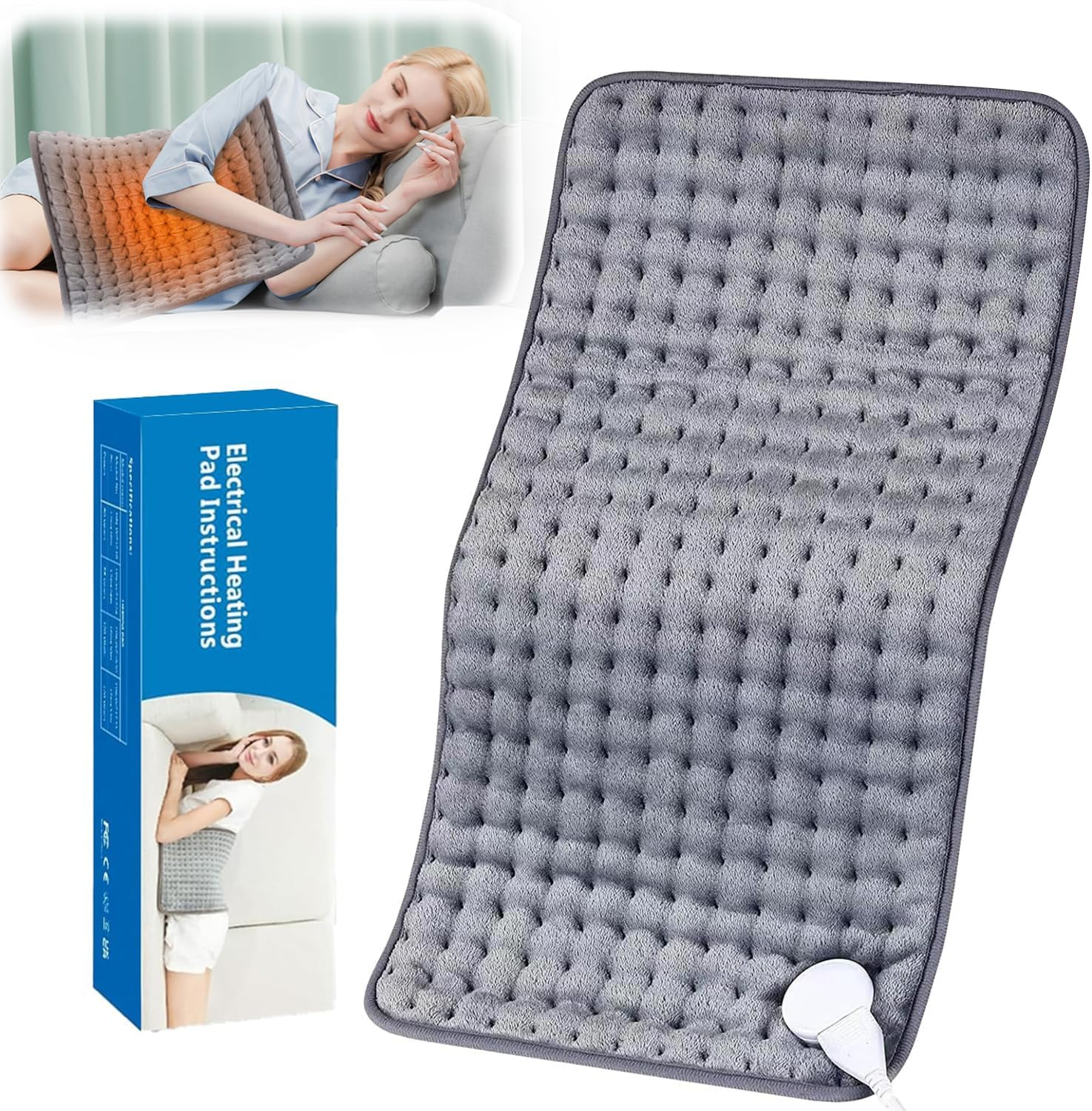 Necomi Heating Pad for Back Waist Pain, 30 x 125 cm Electric Heating Blanket ... - Picture 11 of 14