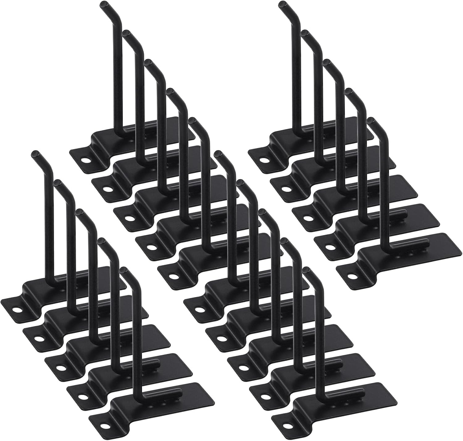 20Pcs 4 Inch Heavy Duty Slatwall Hooks Assortment Kit, Slatwall Accessories Slatwall Panel Hooks Garage Organization Slat Wall Hooks Pegboard Gridwall Hooks Display Hooks for Retail Black