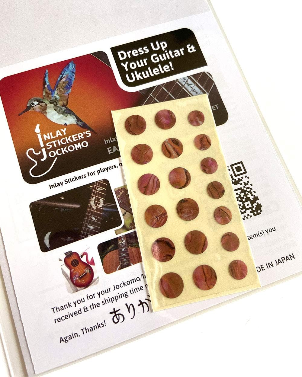 Inlay Sticker Fret Markers for Guitars & Bass - Custom Dots - Abalone Red