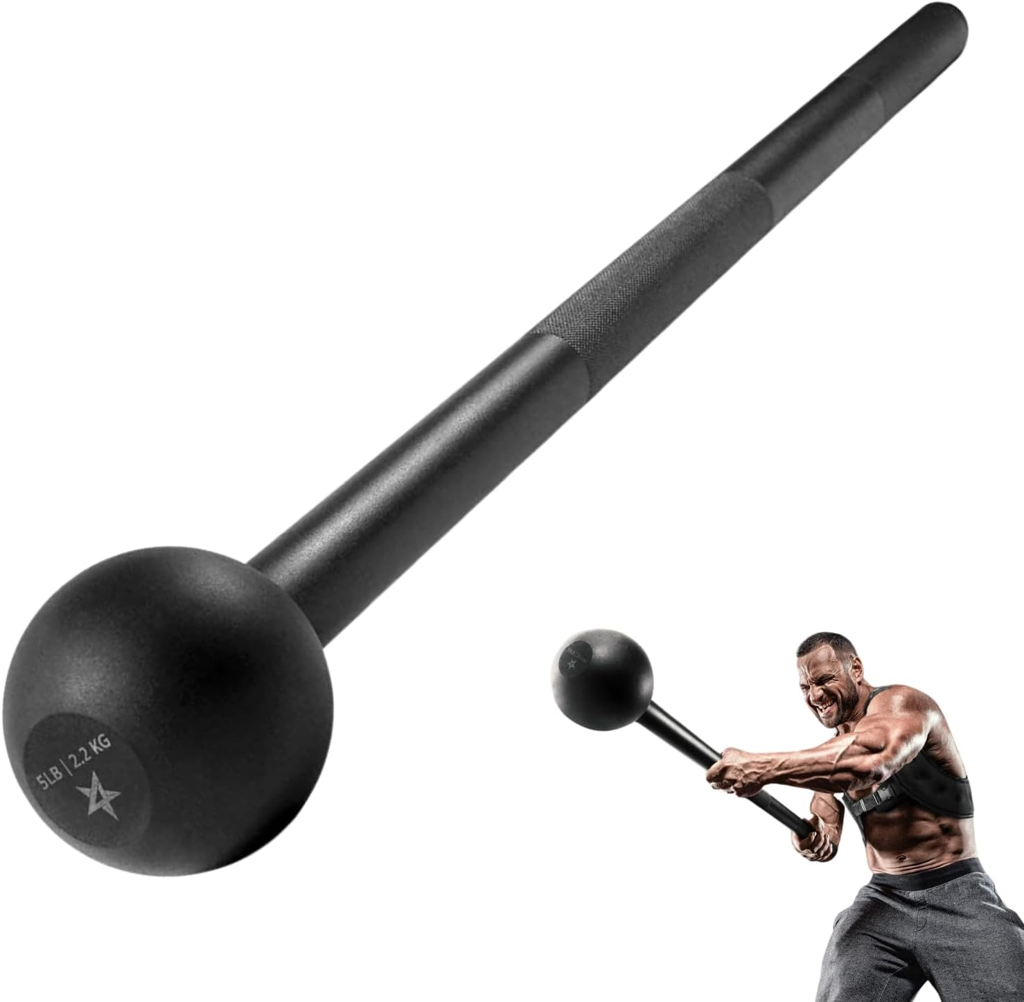 Yes4All Steel Mace Bell for Comprehensive Strength Training - Supports Full Body, Muscle Development, Shoulder, Grip, and Forearm Workouts - Available in 5, 7, 10, 15, 20, 25, and 30 LB for Both Men and Women