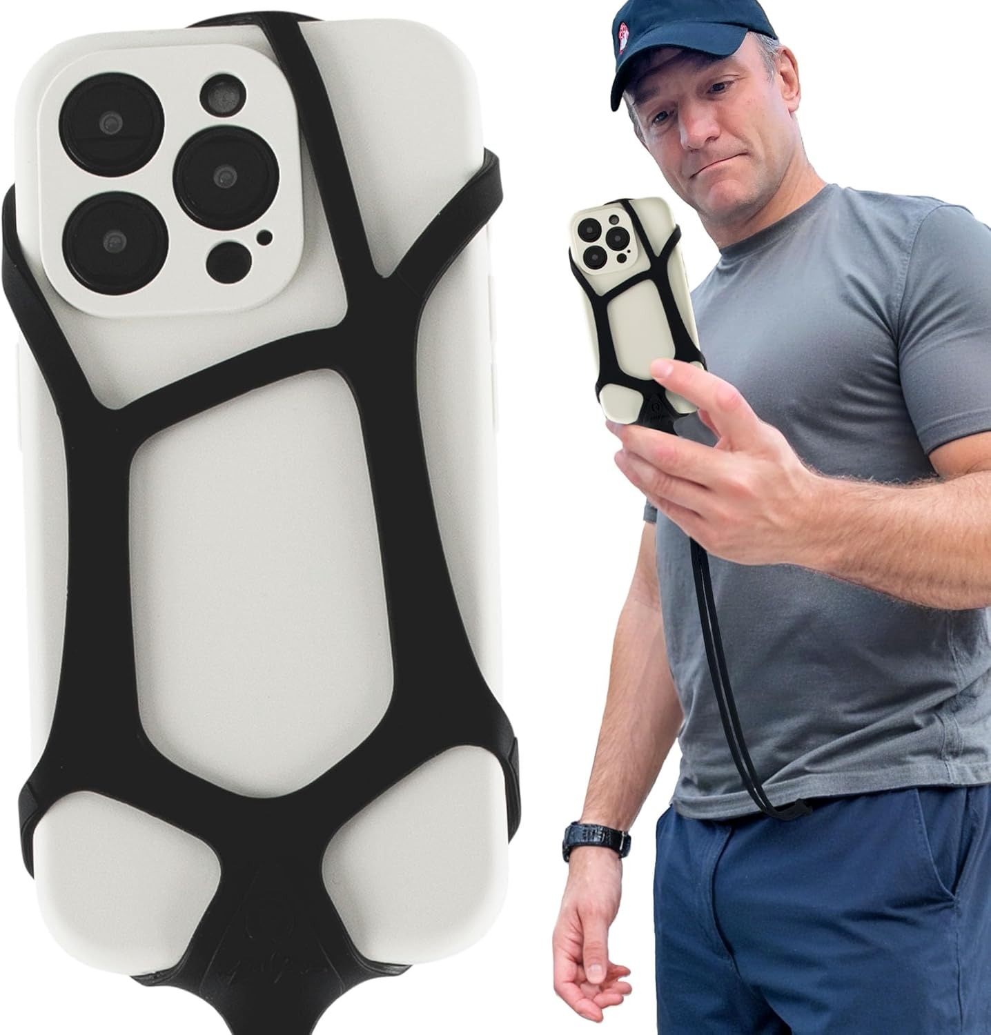 Pulpo Safety Cell Phone Lanyard Black Fits Smartphones 6.1