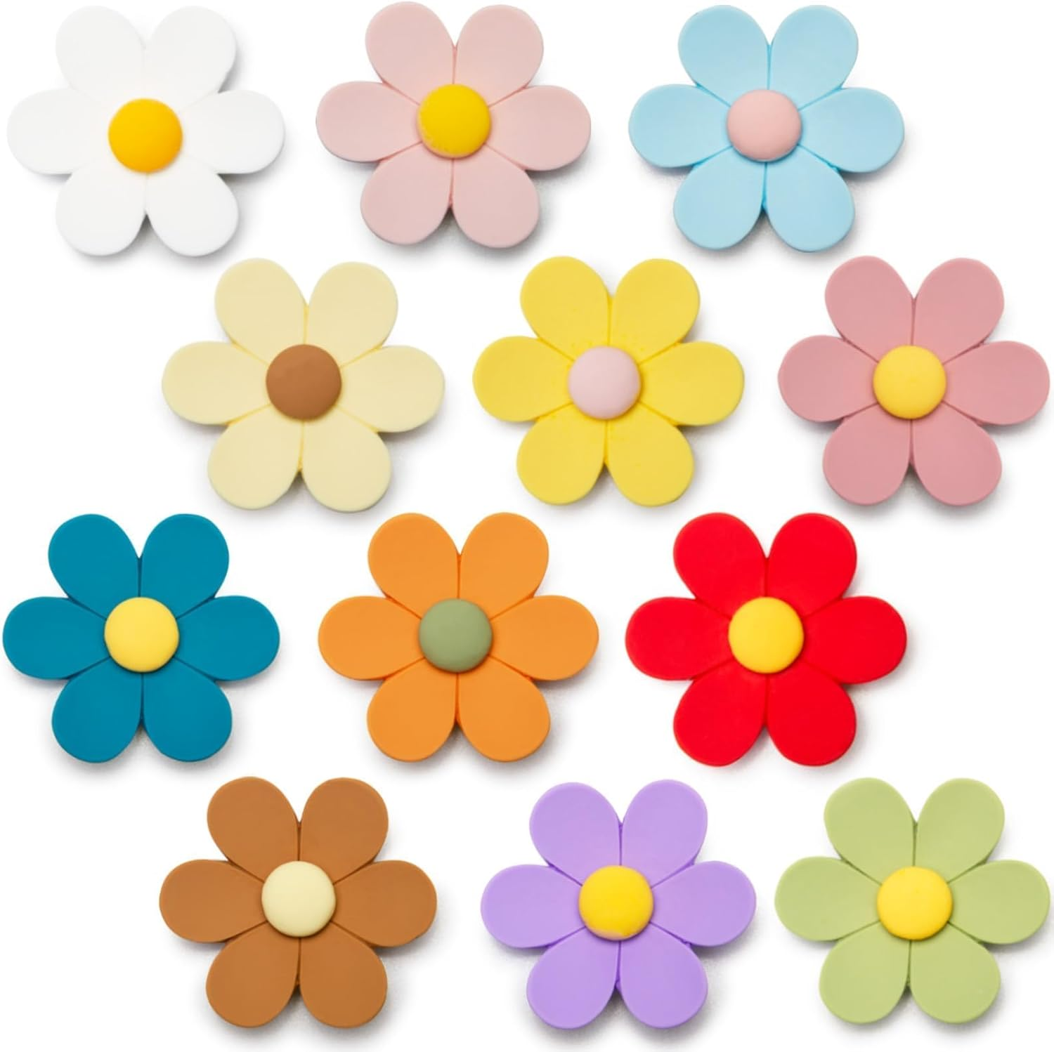 SUNURS 12 Pack Large 3D Flower Fridge Magnets 1.7 Inch Decorative