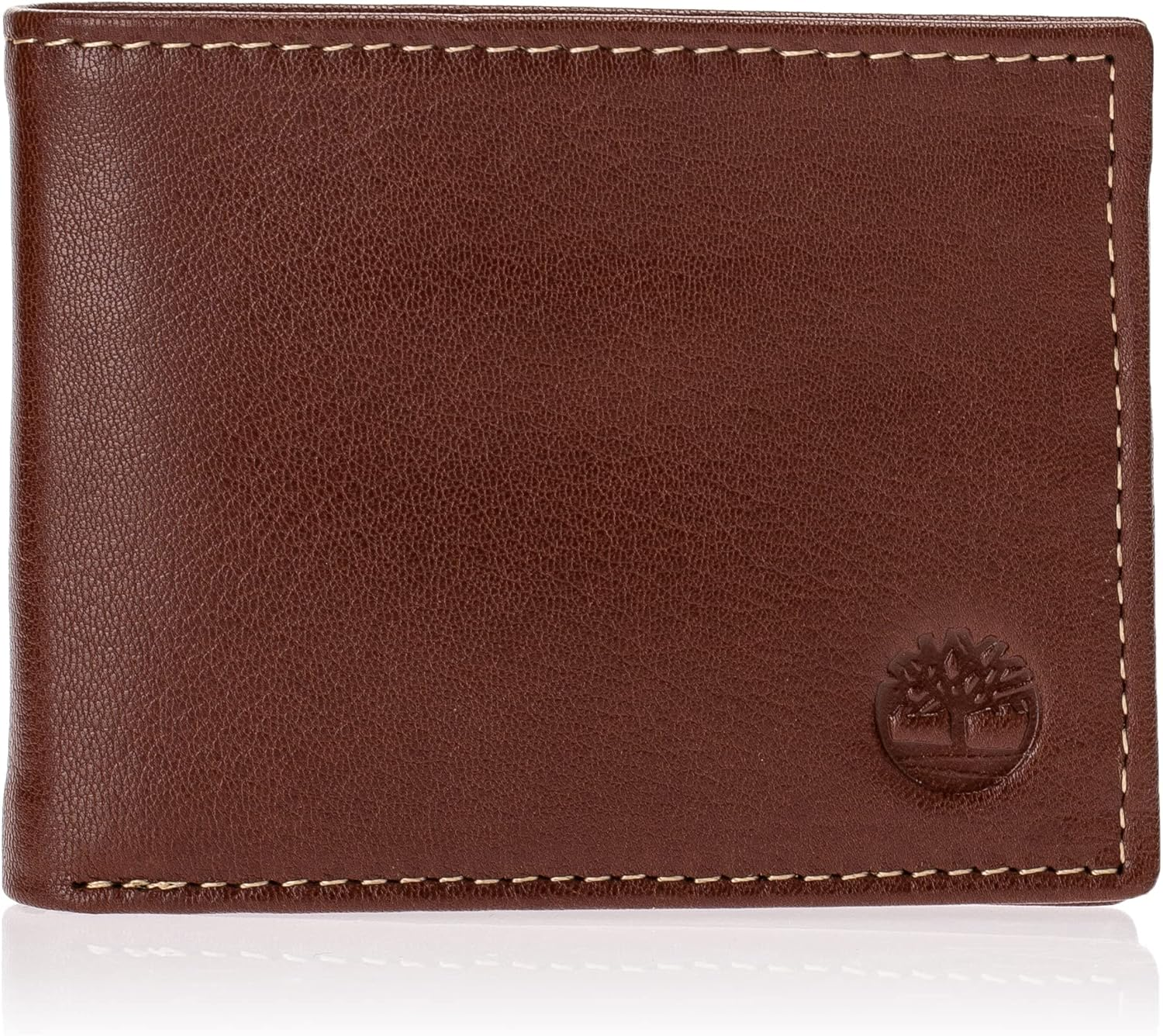 Timberland Men'S Leather Passcase Trifold Wallet Hybrid, Cognac (Hundson), One Size