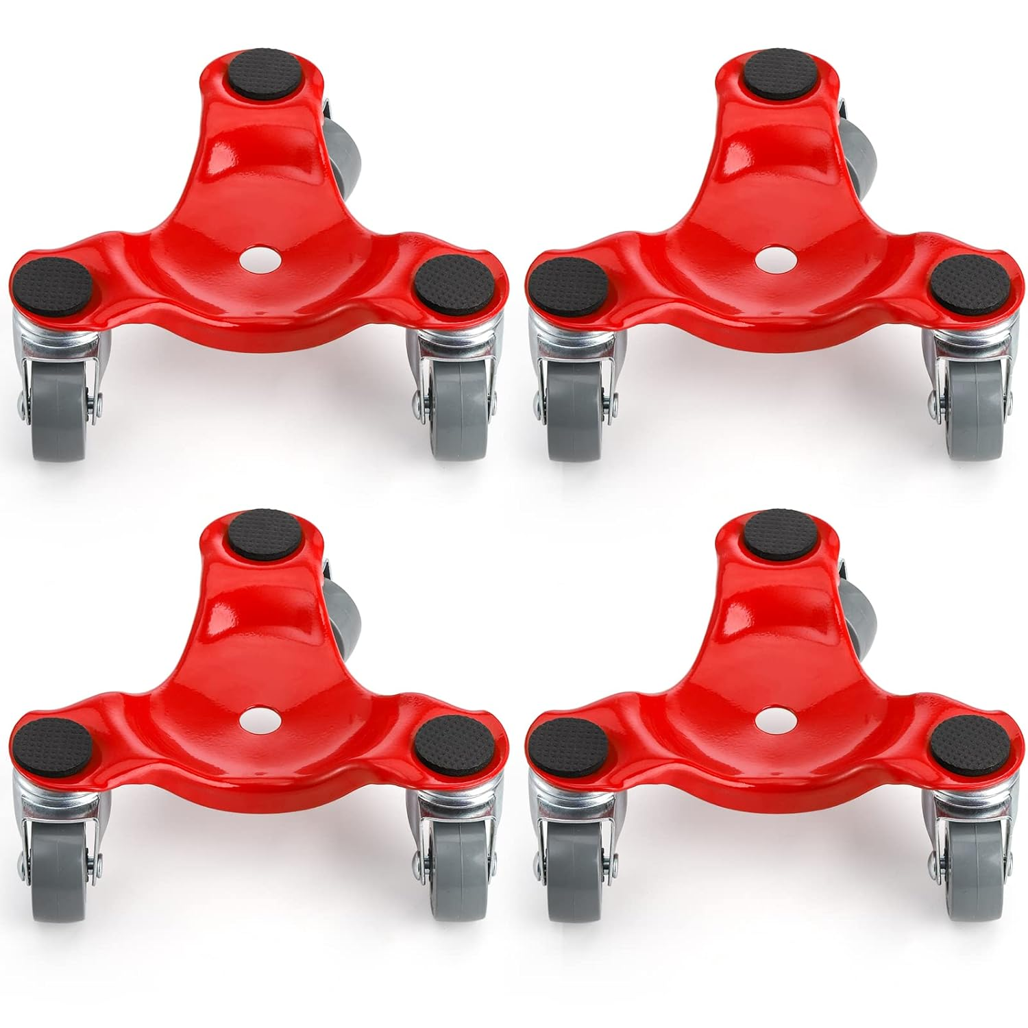 dolly⭐︎ ZEAYEA 4 Pack Steel Tri-Dolly, 200 Lbs Load Capacity 3 Wheel