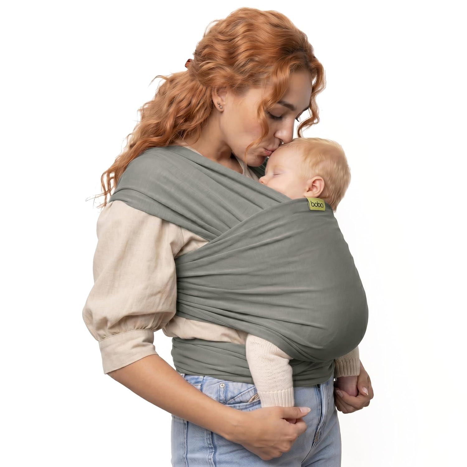 Baby Wrap Carrier – Original Baby Sling Carrier for Newborns (7–35 Lbs), Soft, Secure, Hands-Free & Ergonomic, Ideal for Comfortable Bonding, New Parents (Grey)