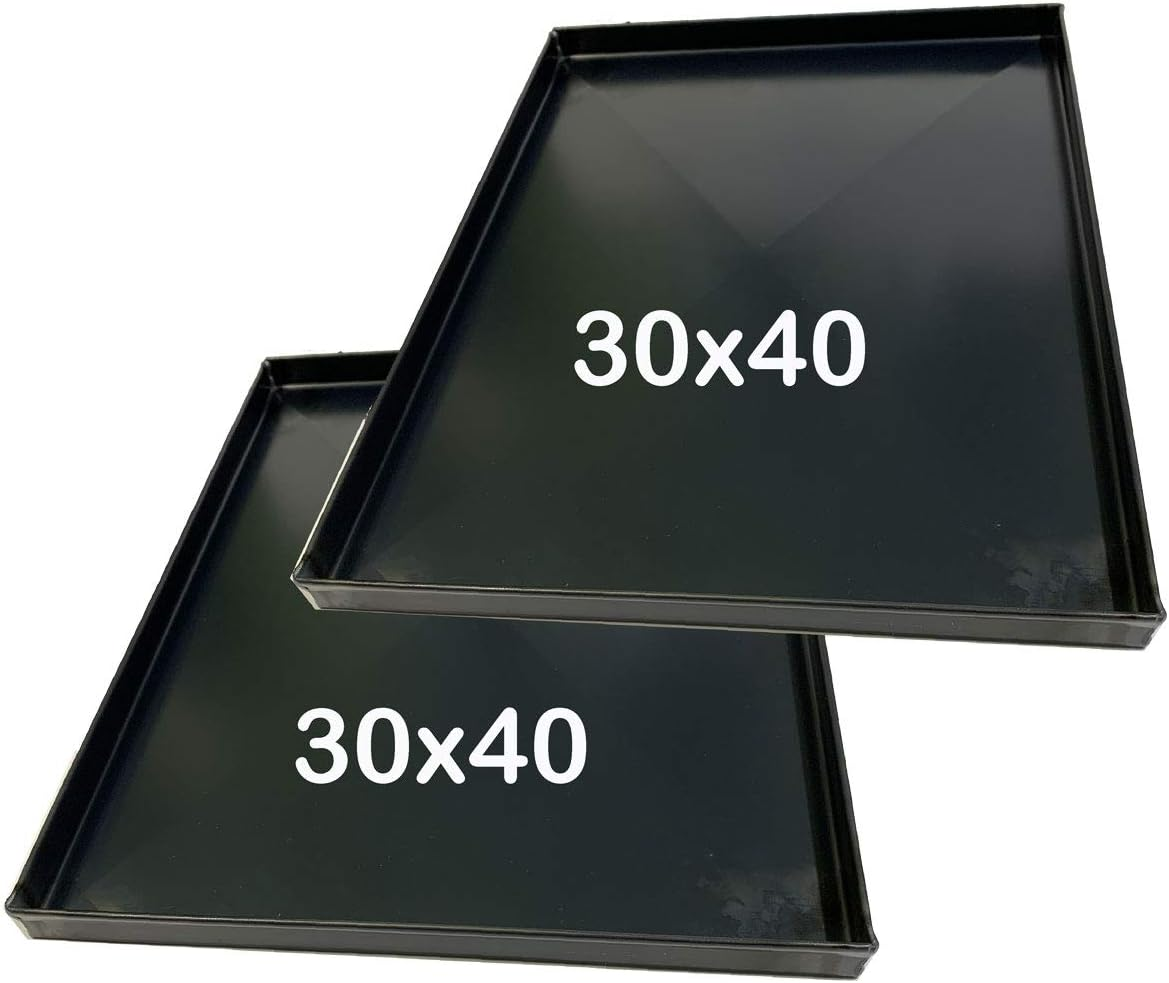 Teglie Forno Professionale 40X30X2 Cm, Con Diagonale Antideformazione Spessore Teglie 8/10 Pizza Alta Idratazione Ideale per Professionisti Della Pizza E Focaccia [2 PEZZI]