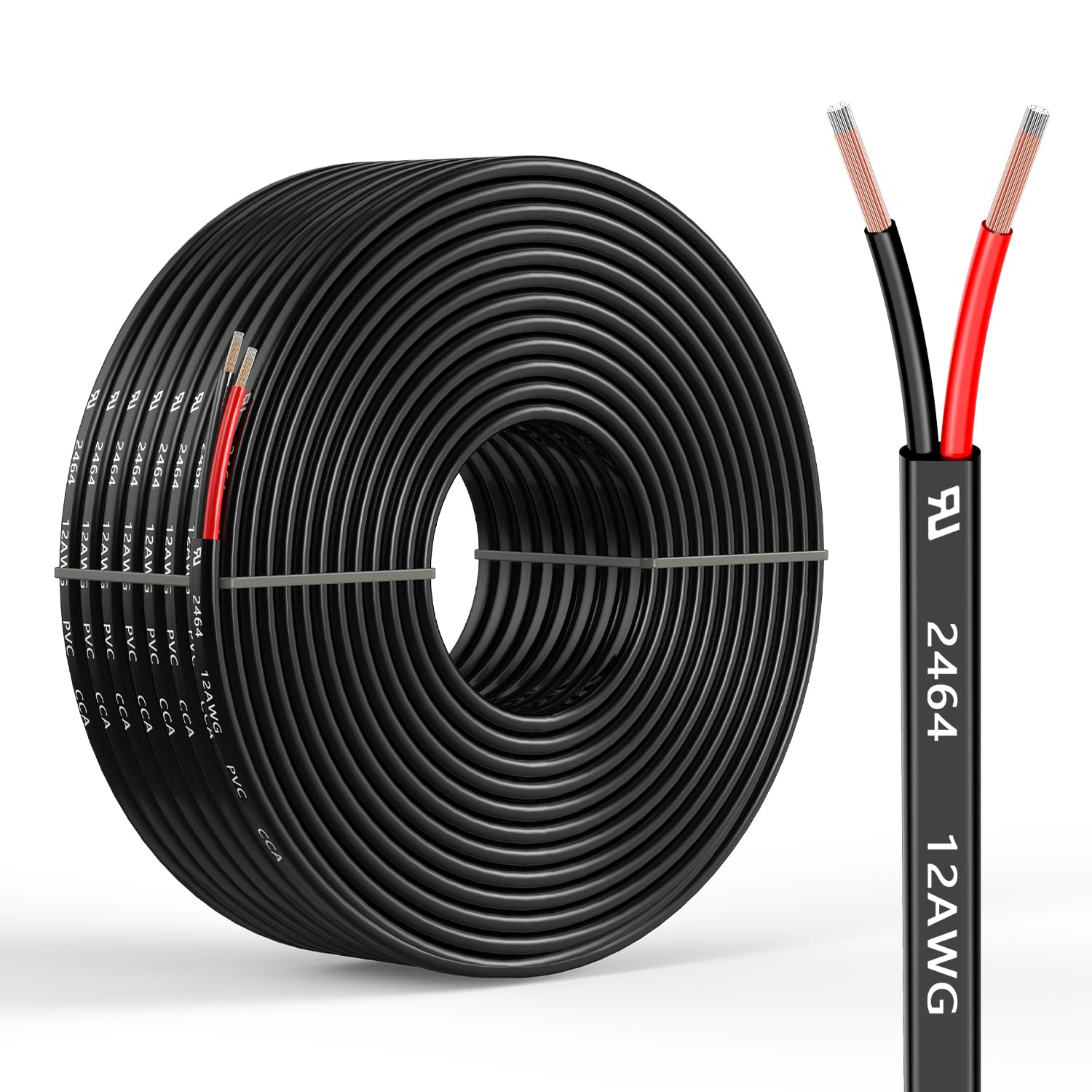 Cable Electrico de Calibre 12 AWG de 2 Conductores 16.4 Pies de Aluminio Cobre