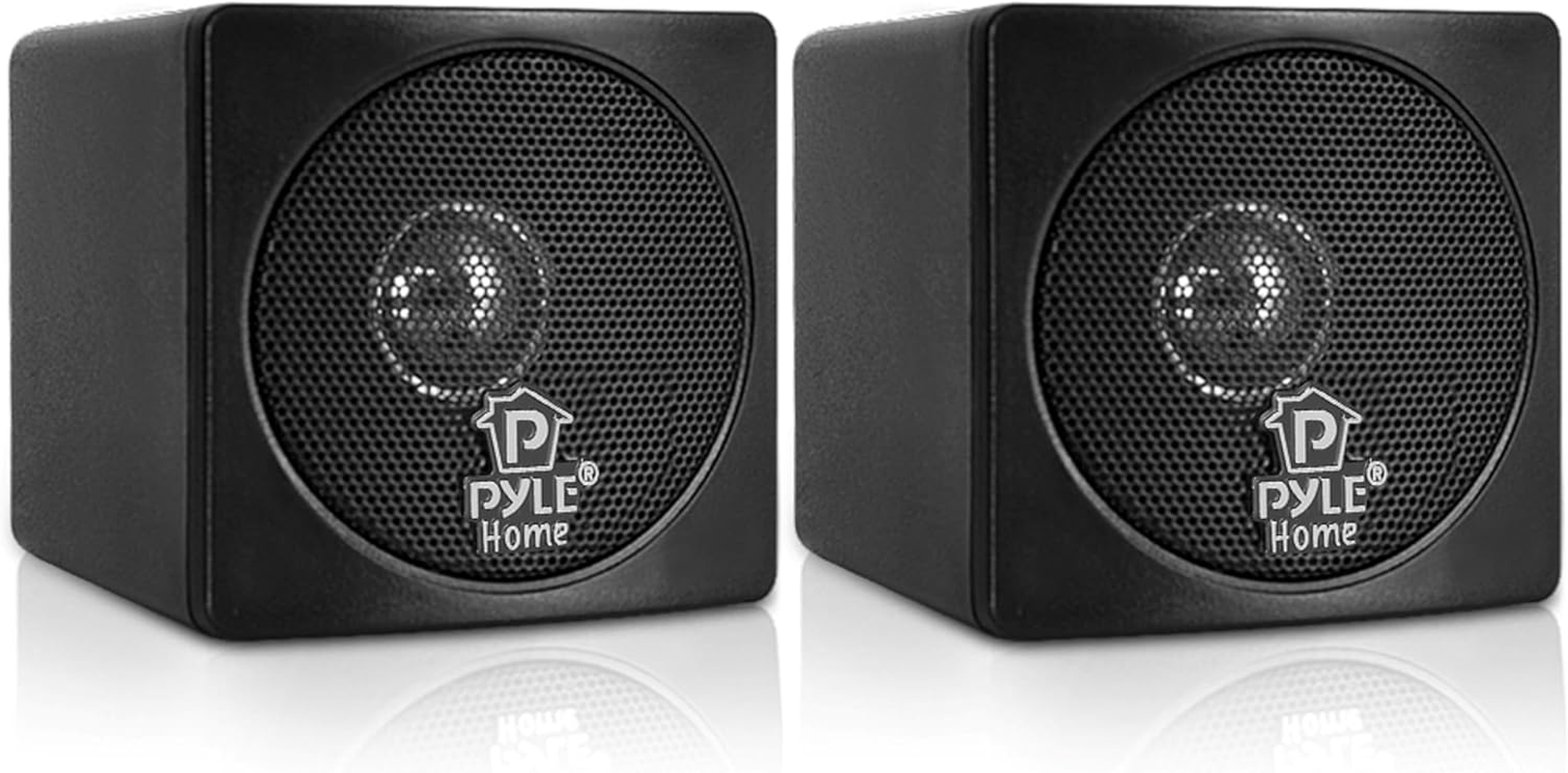 Home PCB3BK 3-Inch 100-Watt Mini Cube Bookshelf Speakers - Pair (Black) (P