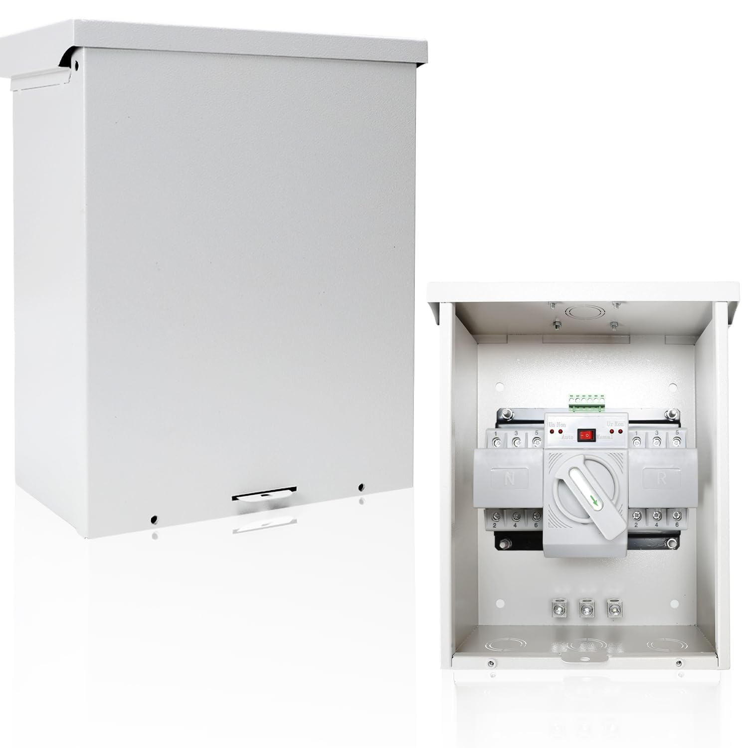 100 Amp 3P Dual Power Generator Automatic Transfer Switch, 120/240V Heavy Duty Safety Switches, Meeting NEMA-3R Enclosure Standards for Outdoor and Indoor
