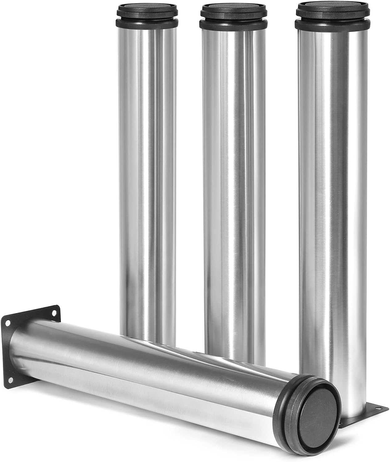 Masendelk 12 Inch Metal Furniture Legs Stainless Steel Adjustable Legs Silver...