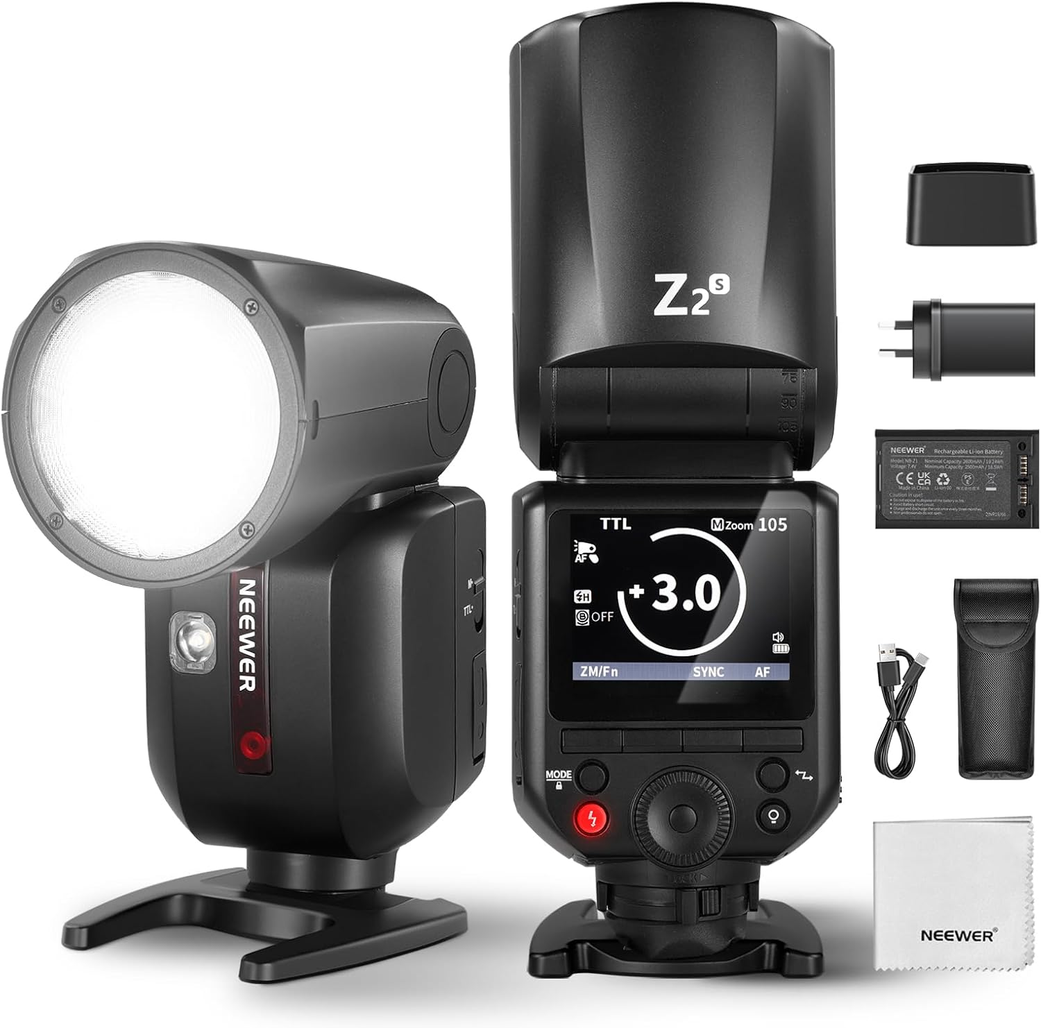 NEEWER Z2PRO-C 2.4G TTL Round Head Flash Speedlite Compatible with Canon, Wir... - Picture 10 of 18