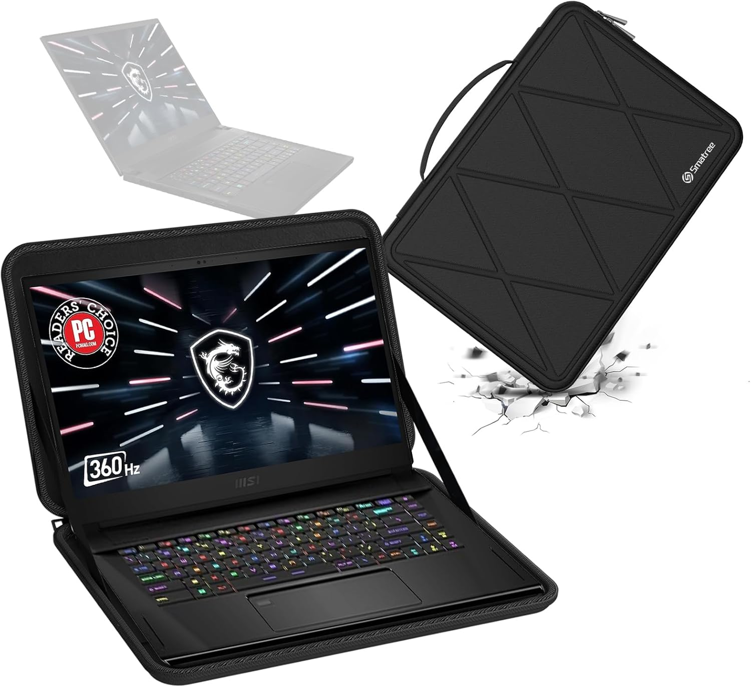 Hard EVA Protective Sleeve Case Compatible for 15.6 Inch MSI Stealth GS66/GS66 Stealth Series Laptop, for MSI WS66 Series 15.6 Inch Laptop and Anti-Shock Notebook Bag(X8286)