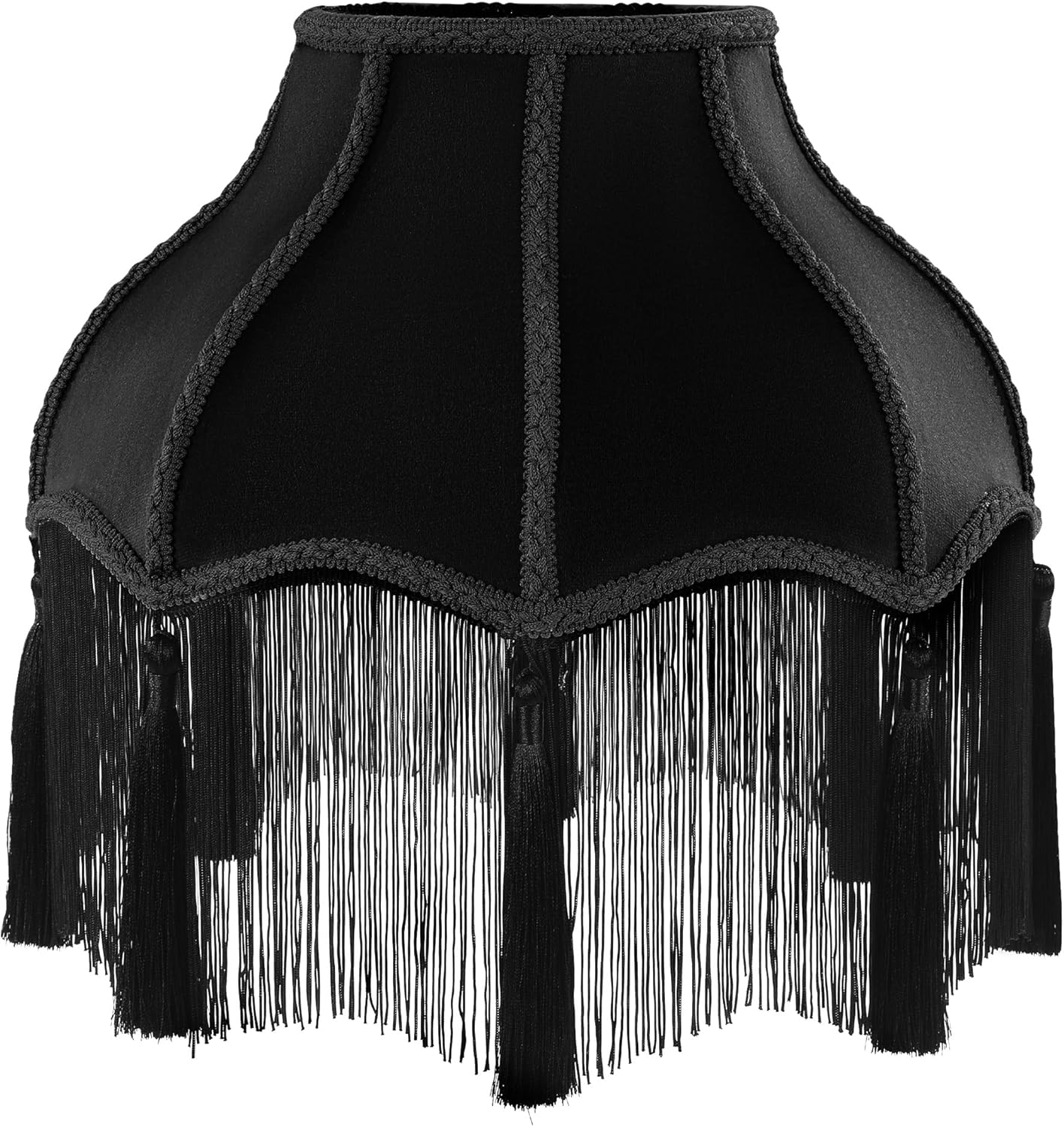 Victorian Lamp Shade, Velvet Vintage Lampshade with Tassel and Fringe, 6.4