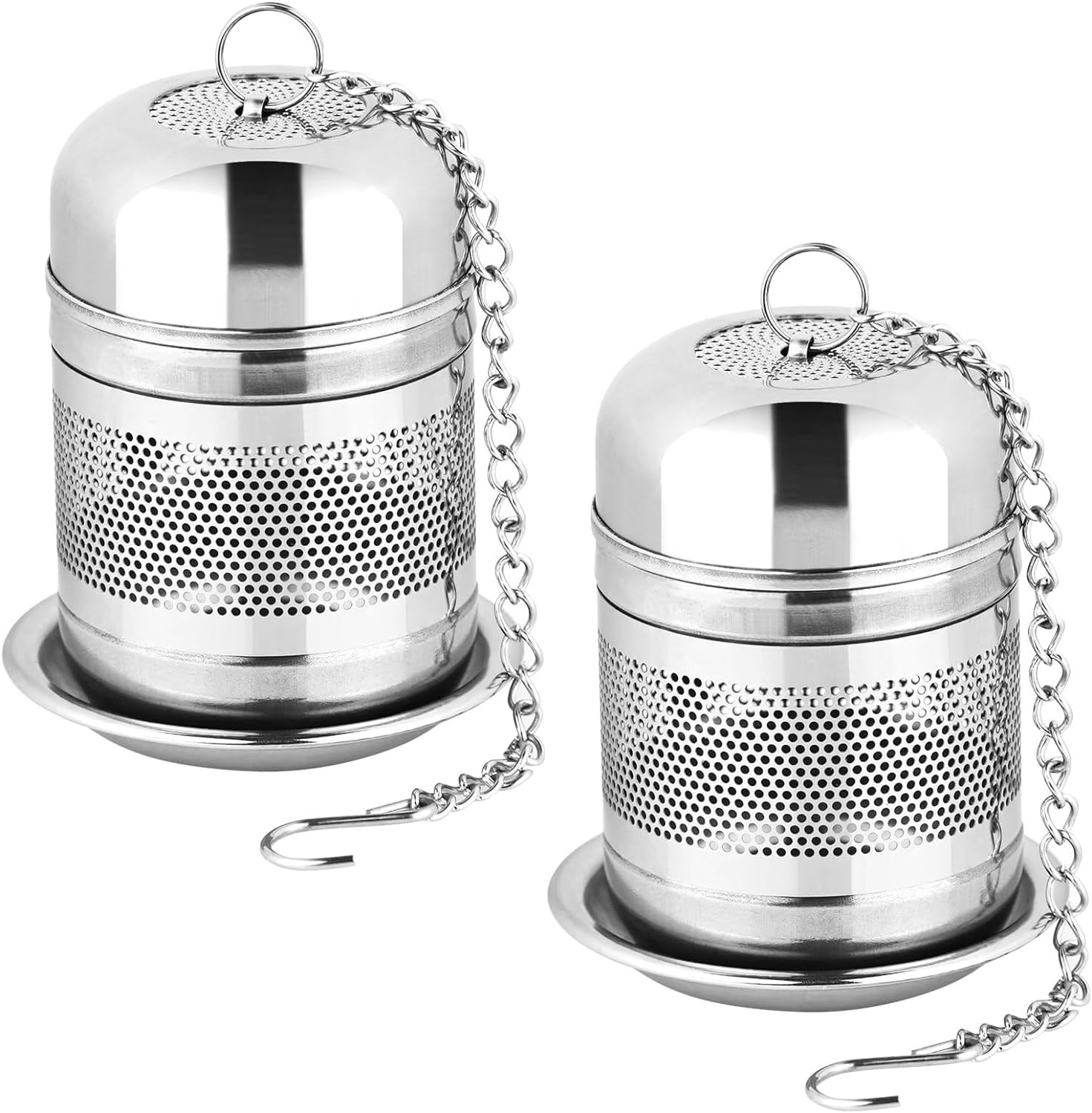 2PCS Stainless Steel Tea Infuser Strainers Loose Leaf Steeper Ball with Chain &