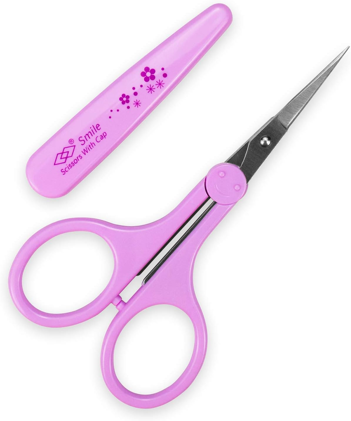 Eyebrow Scissors for Facial, Nose, Mustache & Beard Hair Trimming, Purple Long 