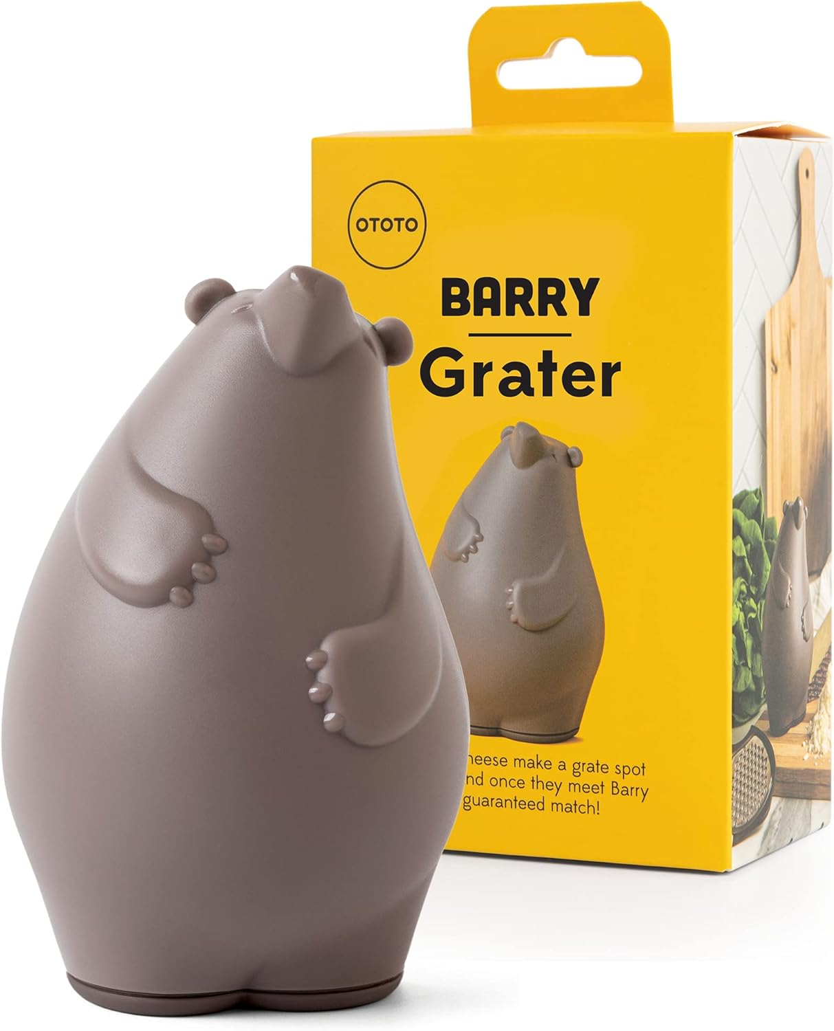 Grater - Stainless Steel, BPA Free, Dishwasher Safe, Fun Kitchen Gadget, Vegetable Shredder, Cute Kitchen Gifts & Accessories (Barry the Bear Cheese Grater, Brown)