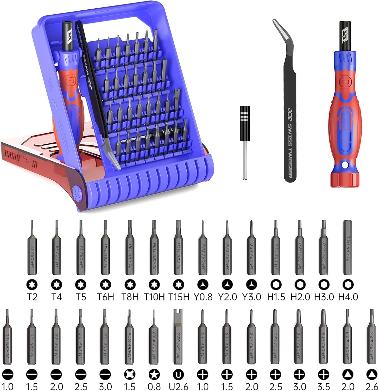 Precision Screwdriver Set, 33 in 1 Screwdriver Set Magnetic Driver Kit Laptop Repair Kit with Torx Screwdriver Bit Set Extension Shaft Tweezers for Electronics PS5, Watch, Jewelry, Glasses, Toy