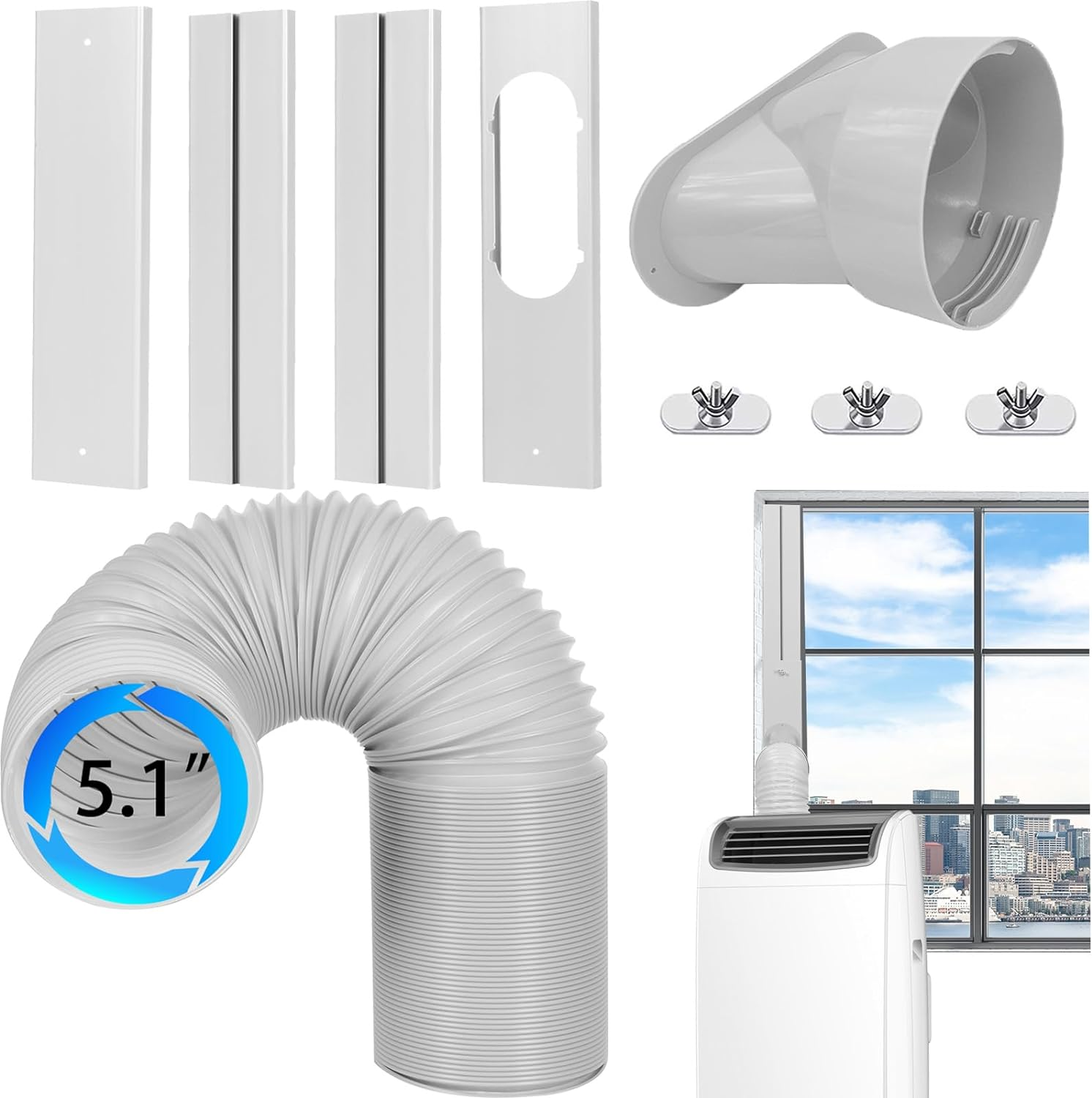 portable ac vent size