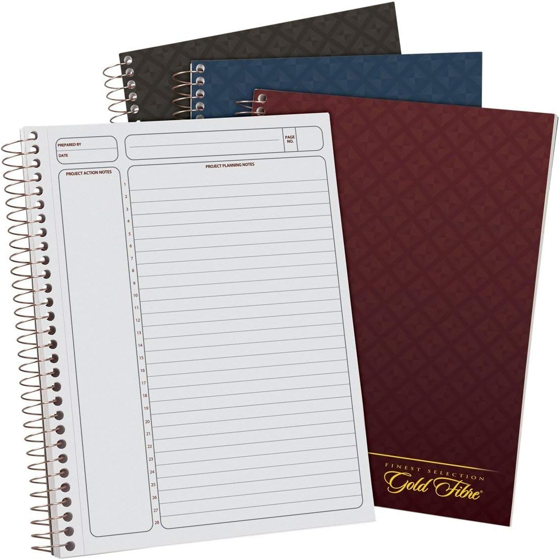 Gold Fibre Project Planner, Assorted Color Covers, 9.5 X 7.25, 84-Sheets, 3-Pack