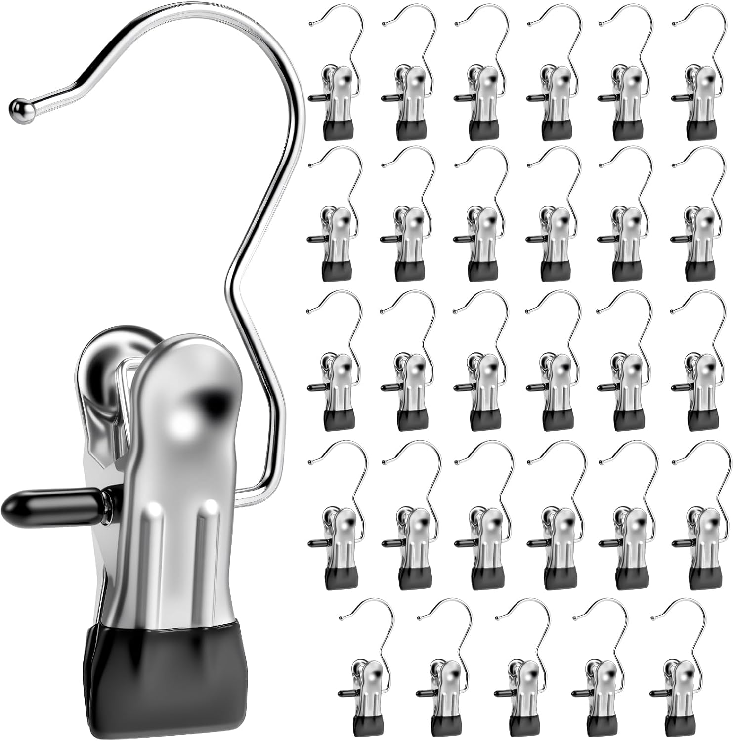 30 Pack Heavy Duty Clothes Pins and Hangers for Closet and Travel Organization