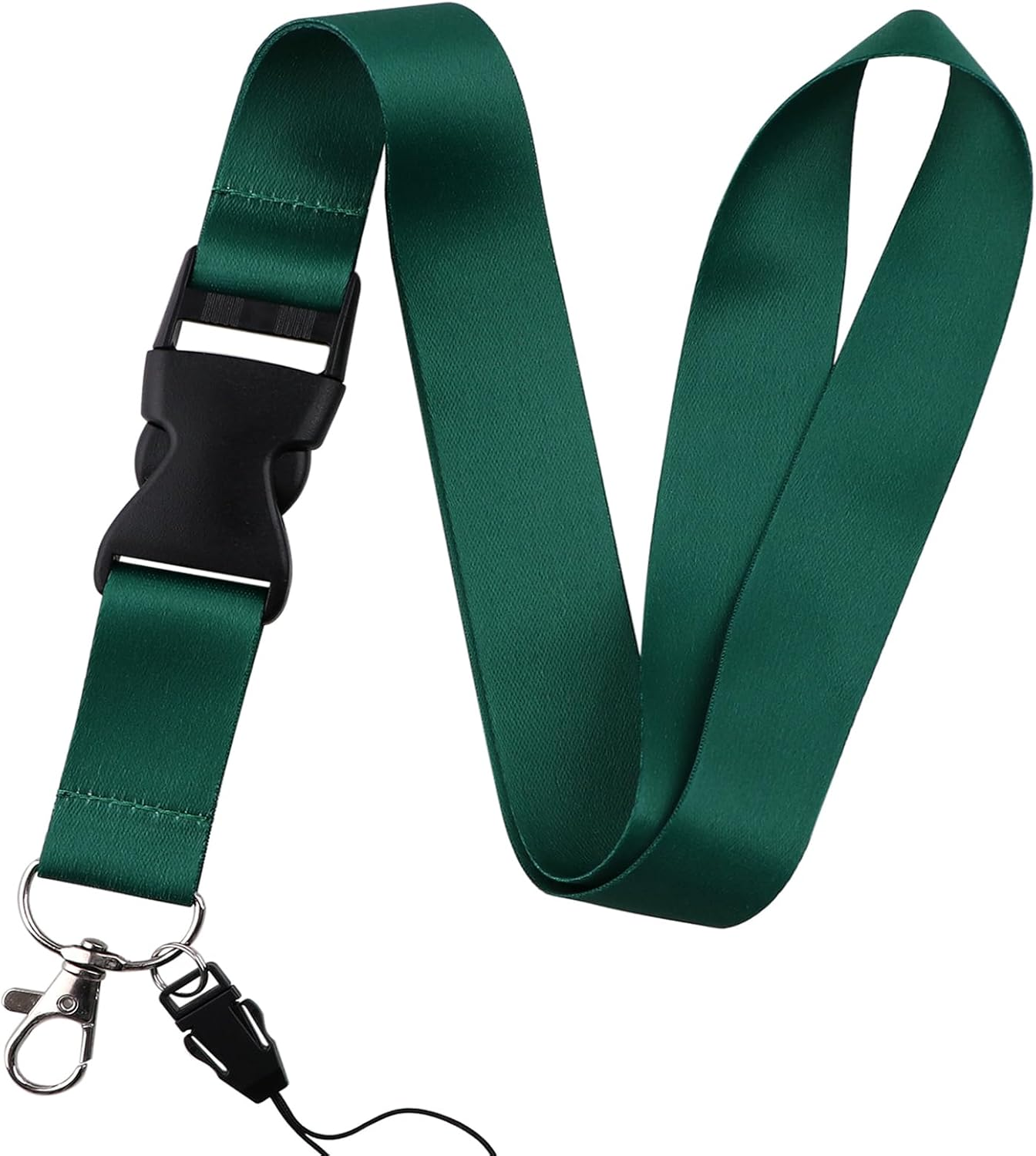Plain Dark Green Neck Badge Lanyard for Keys & ID Badge Cool Keychain Lanyard for Women Men Staff Teachers Cute Breakaway Key Lanyard