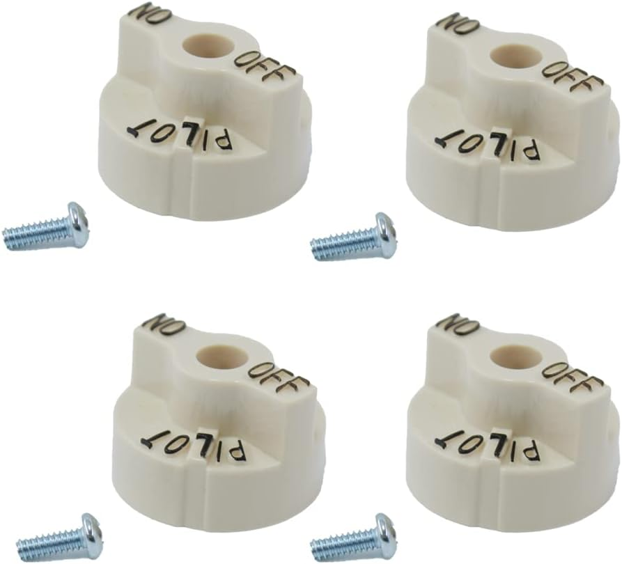 MENSI Replacement Temperature Control Knob of Robertshaw Thermostat 700-506 Gas Valve 1751-012 Knob, Beige (4 Packs)