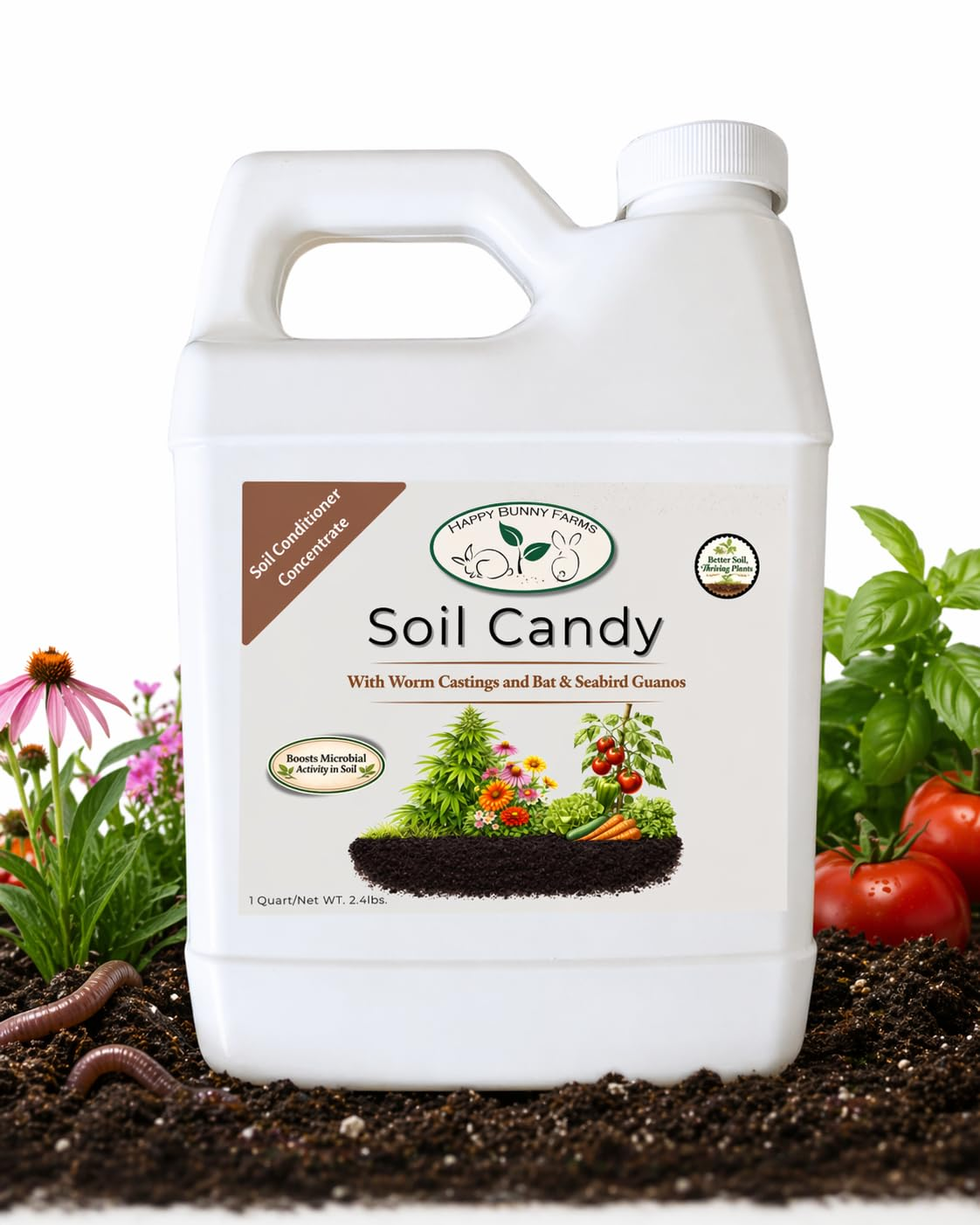 Worm Castings Tea Plant Juice with Bat and Seabird Guanos. Soil Candy, Quart with Seaweed Extract and Humic Acid. Soil Restorer - Plant Fertilizer - Compost Starter