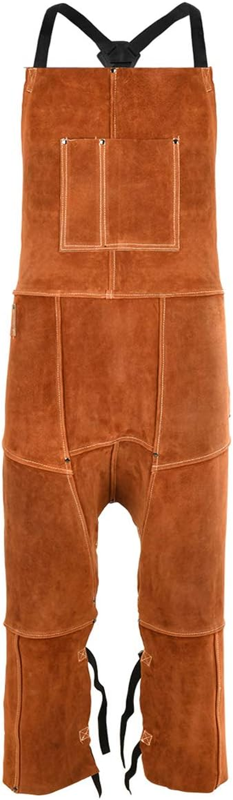 Leather Welding Apron Split Leg for Men - Spark Flame Heat Resistant Bi