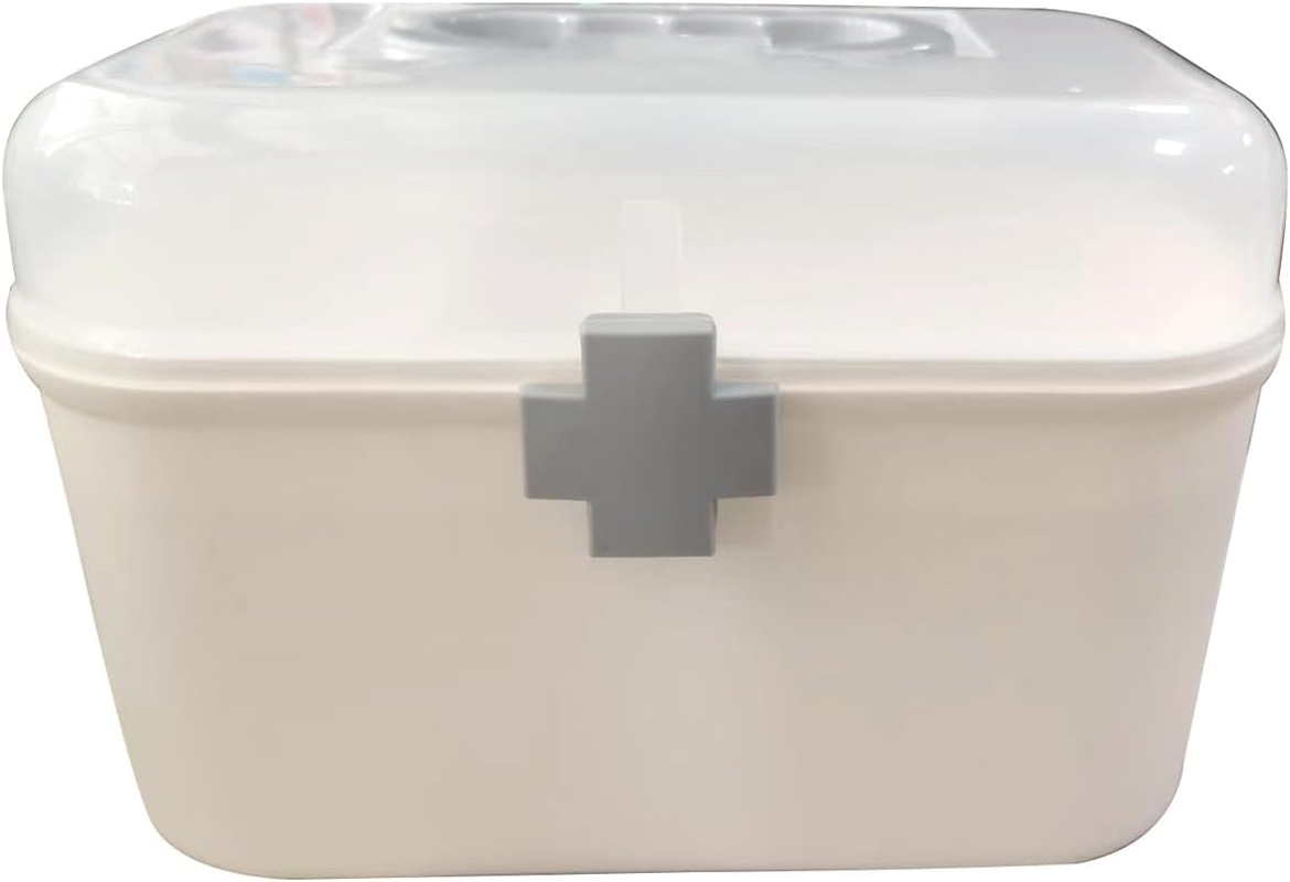 2 Layers Plastic First Aid Box with Portable Handle,Emergency Medicine Kit Ca... - Picture 7 of 14